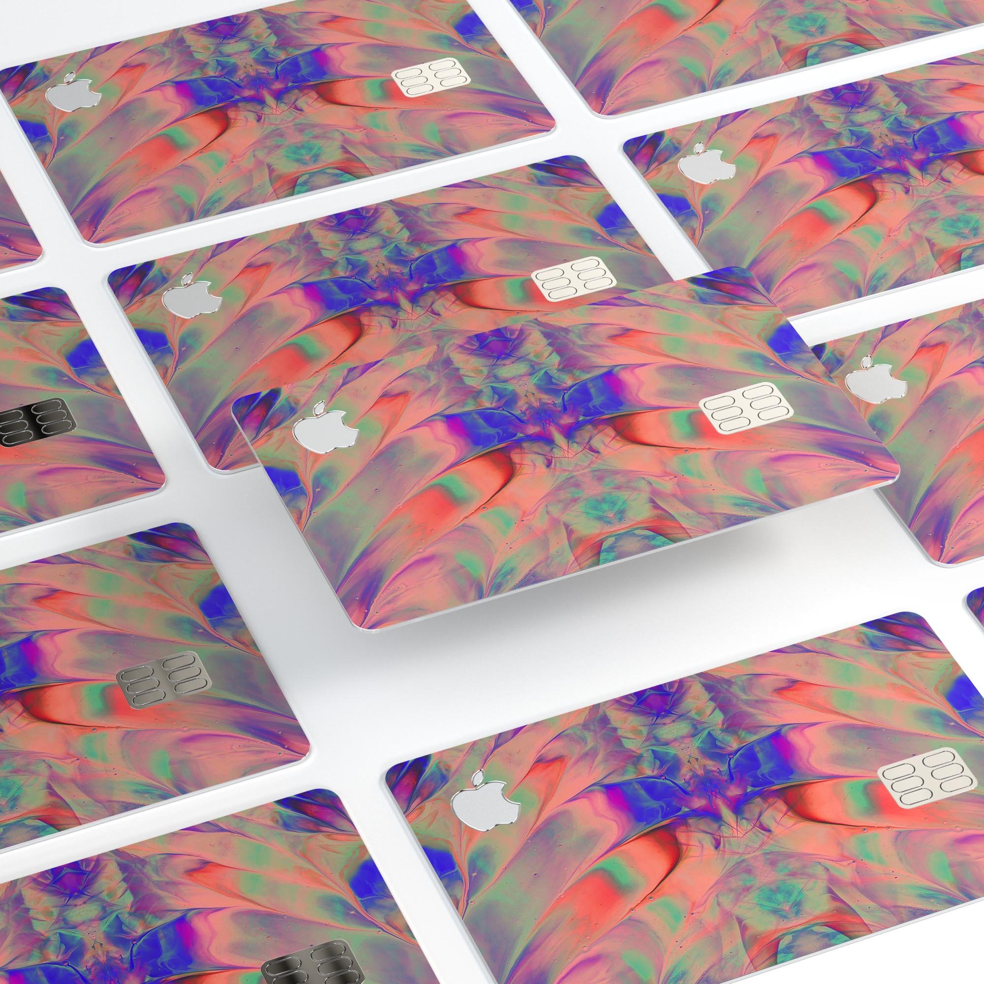 Liquid Abstract Paint Remix V64 skin for Apple Card, showcasing vibrant colors and premium vinyl material.