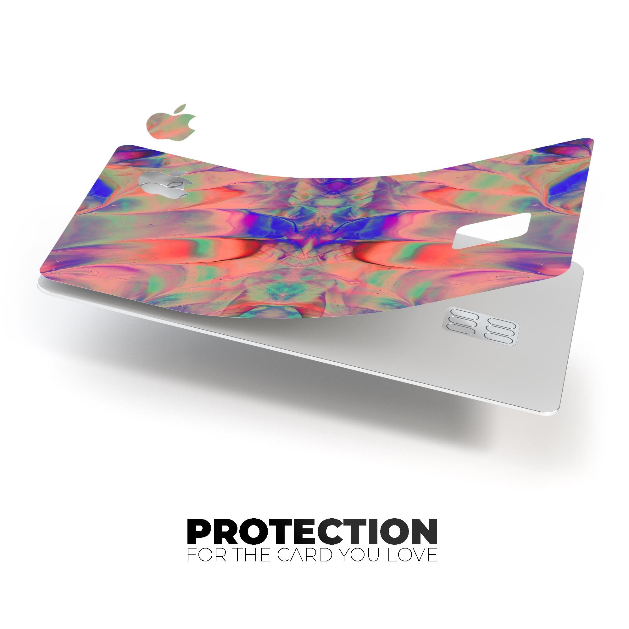 Liquid Abstract Paint Remix V64 skin for Apple Card, showcasing vibrant colors and premium vinyl material.