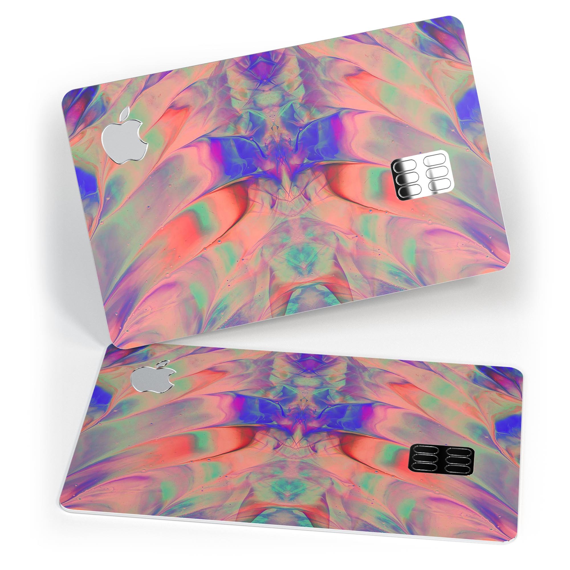 Liquid Abstract Paint Remix V64 skin for Apple Card, showcasing vibrant colors and premium vinyl material.