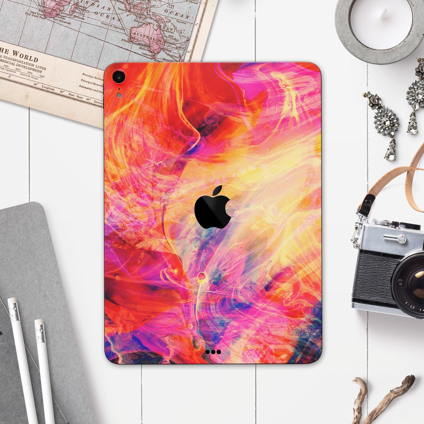 Liquid Abstract Paint Remix V69 full body skin decal for Apple devices, showcasing vibrant colors and a sleek design.