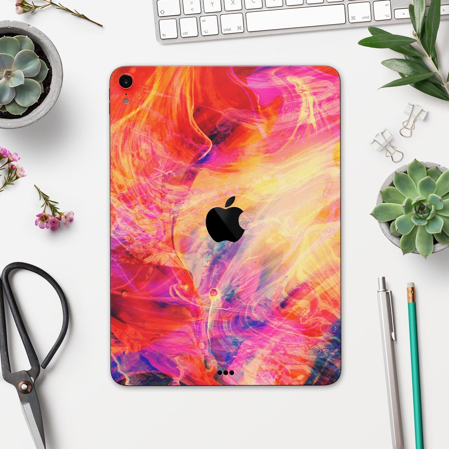 Liquid Abstract Paint Remix V69 full body skin decal for Apple devices, showcasing vibrant colors and a sleek design.