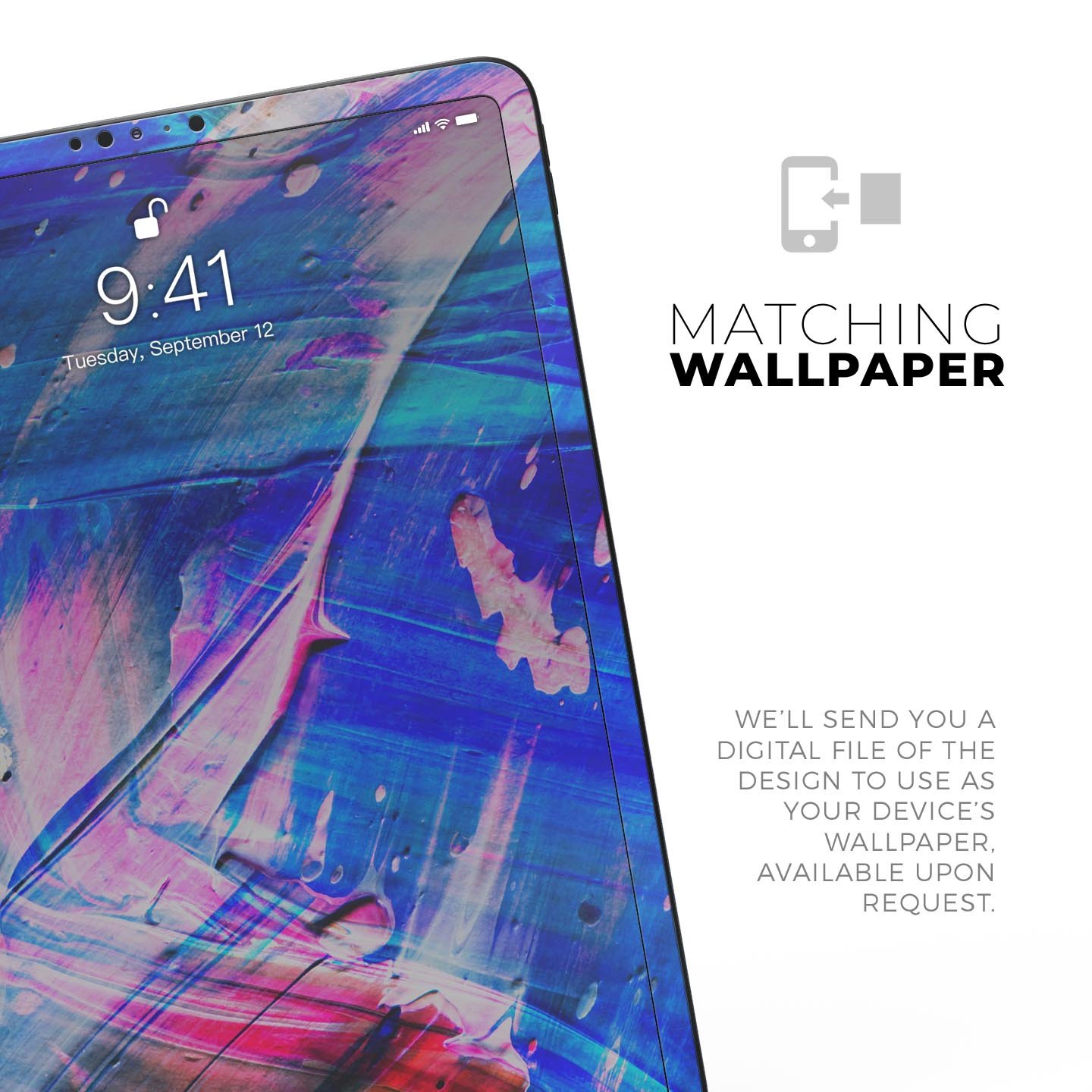 Liquid Abstract Paint Remix V77 full-body skin decal for Apple devices, showcasing vibrant abstract design and premium 3M material.