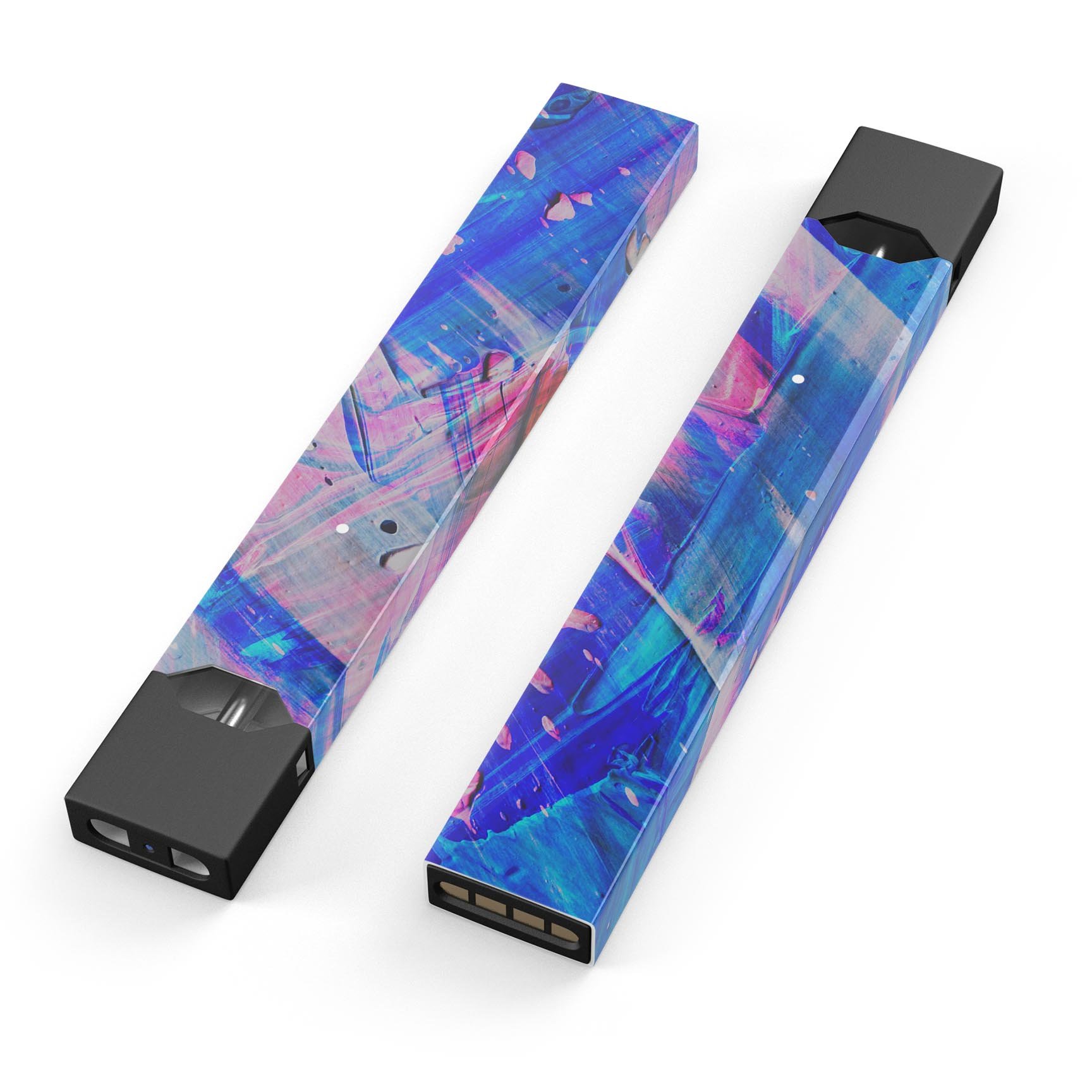 Liquid Abstract Paint Remix V77 skin-wrap for JUUL device, showcasing vibrant colors and precise cut for a perfect fit.