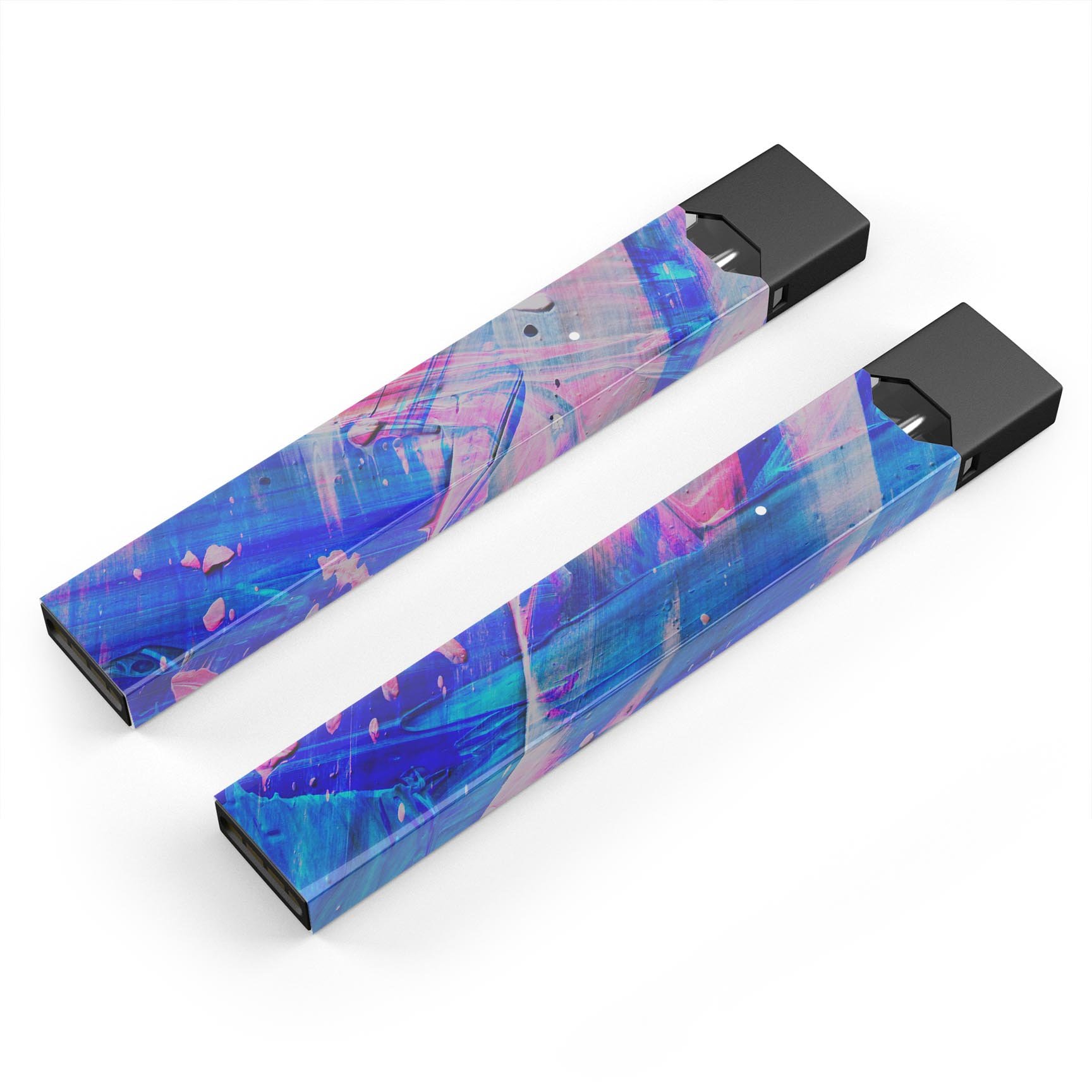 Liquid Abstract Paint Remix V77 skin-wrap for JUUL device, showcasing vibrant colors and precise cut for a perfect fit.