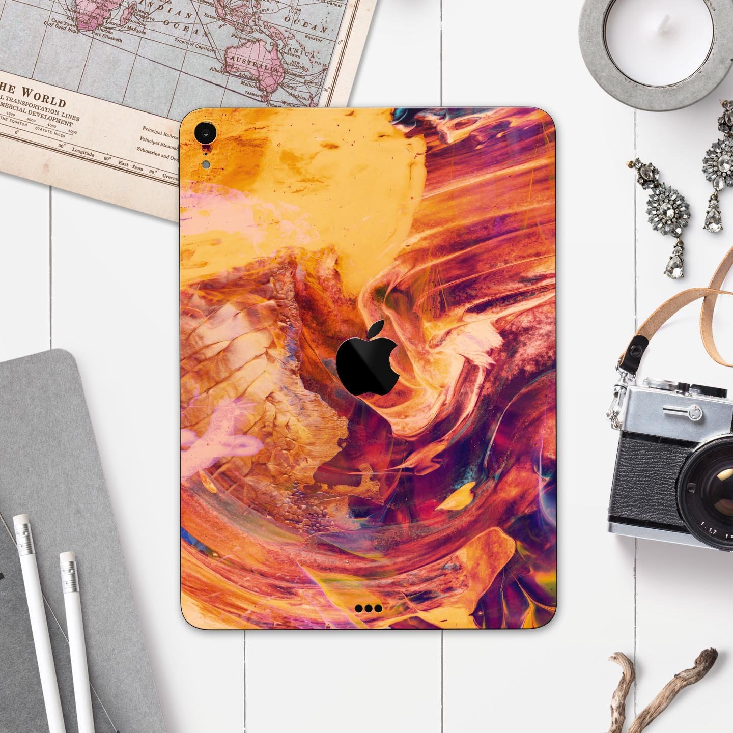 Liquid Abstract Paint Remix V70 skin decal for Apple devices, showcasing vibrant abstract design and premium 3M material.