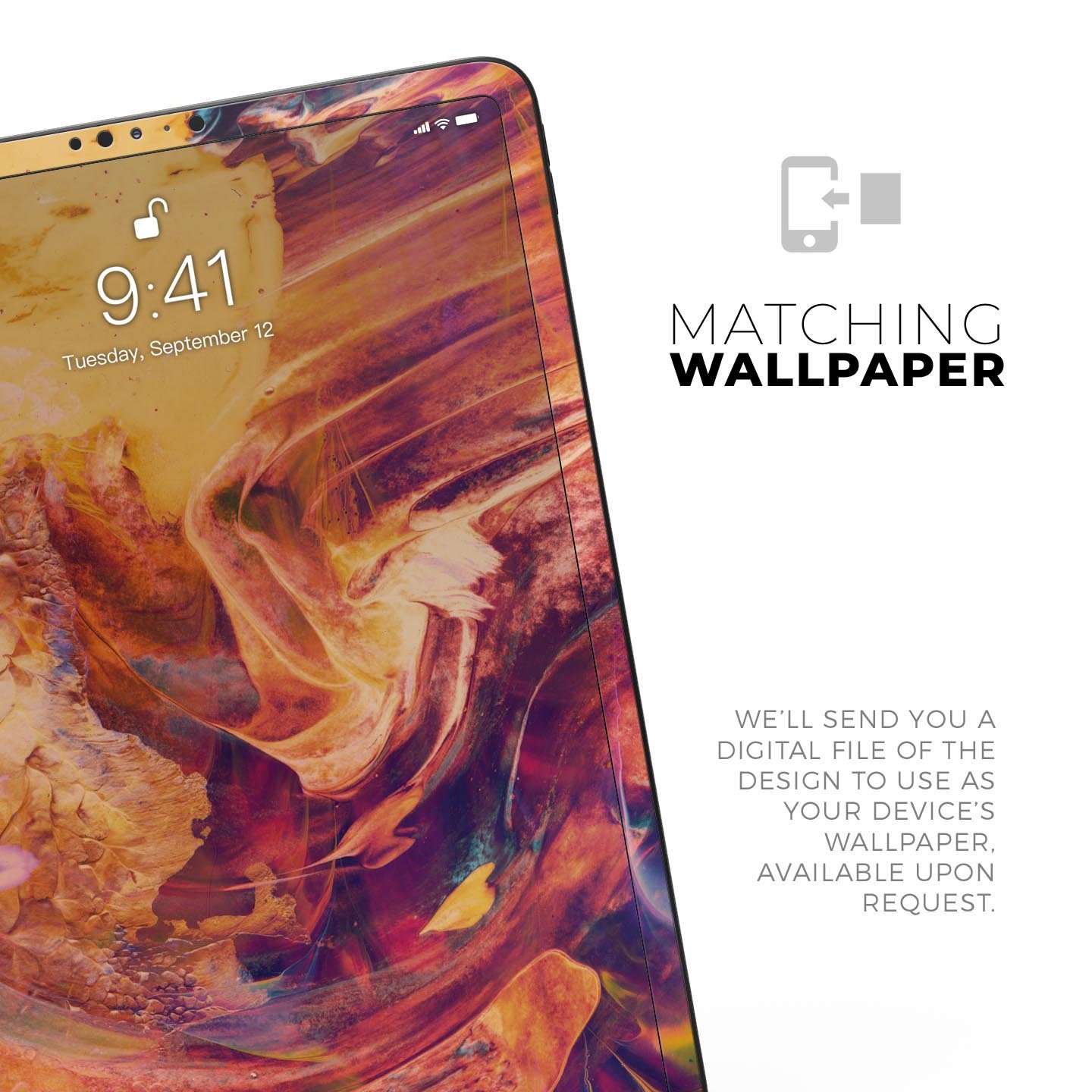 Liquid Abstract Paint Remix V70 skin decal for Apple devices, showcasing vibrant abstract design and premium 3M material.