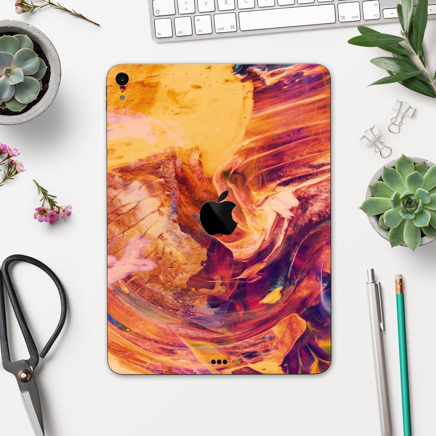 Liquid Abstract Paint Remix V70 skin decal for Apple devices, showcasing vibrant abstract design and premium 3M material.