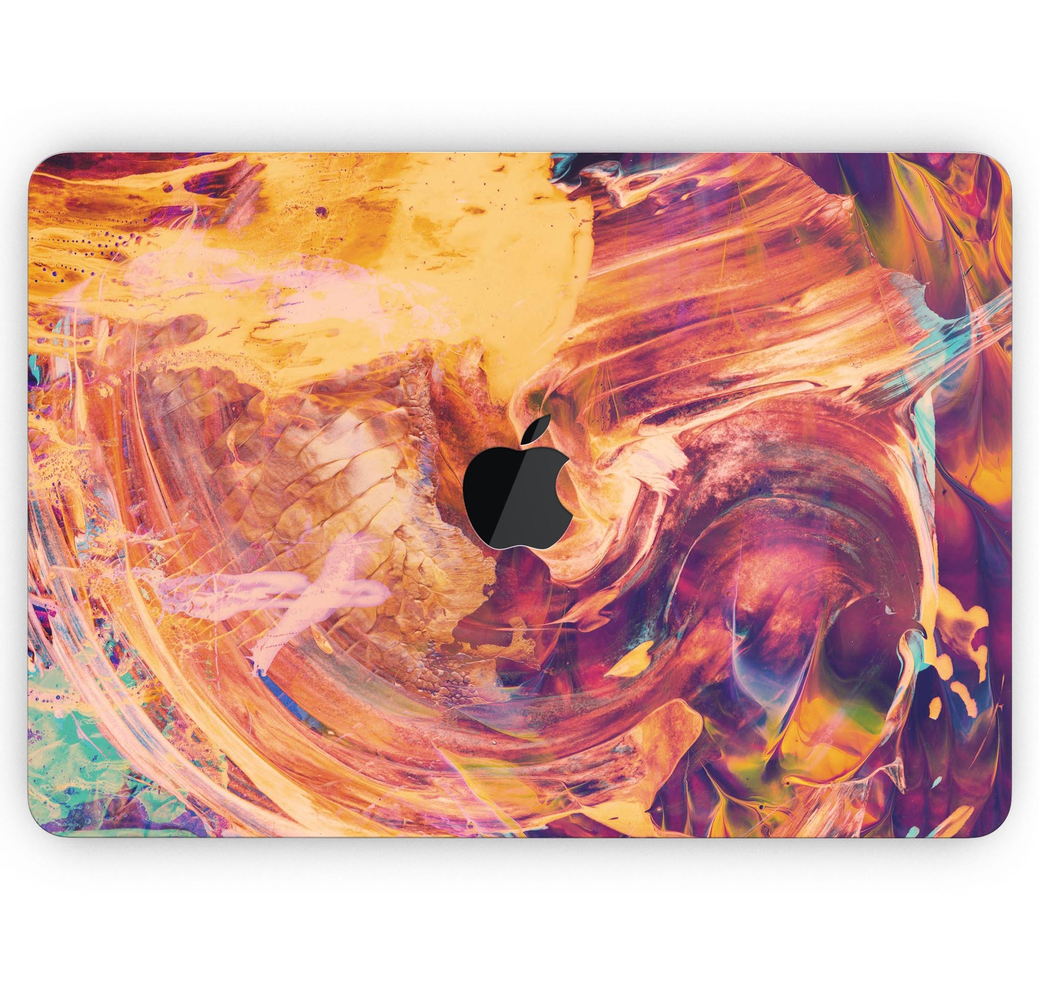 Liquid Abstract Paint Remix V70 skin decal wrap kit for MacBook, showcasing vibrant colors and a sleek design.