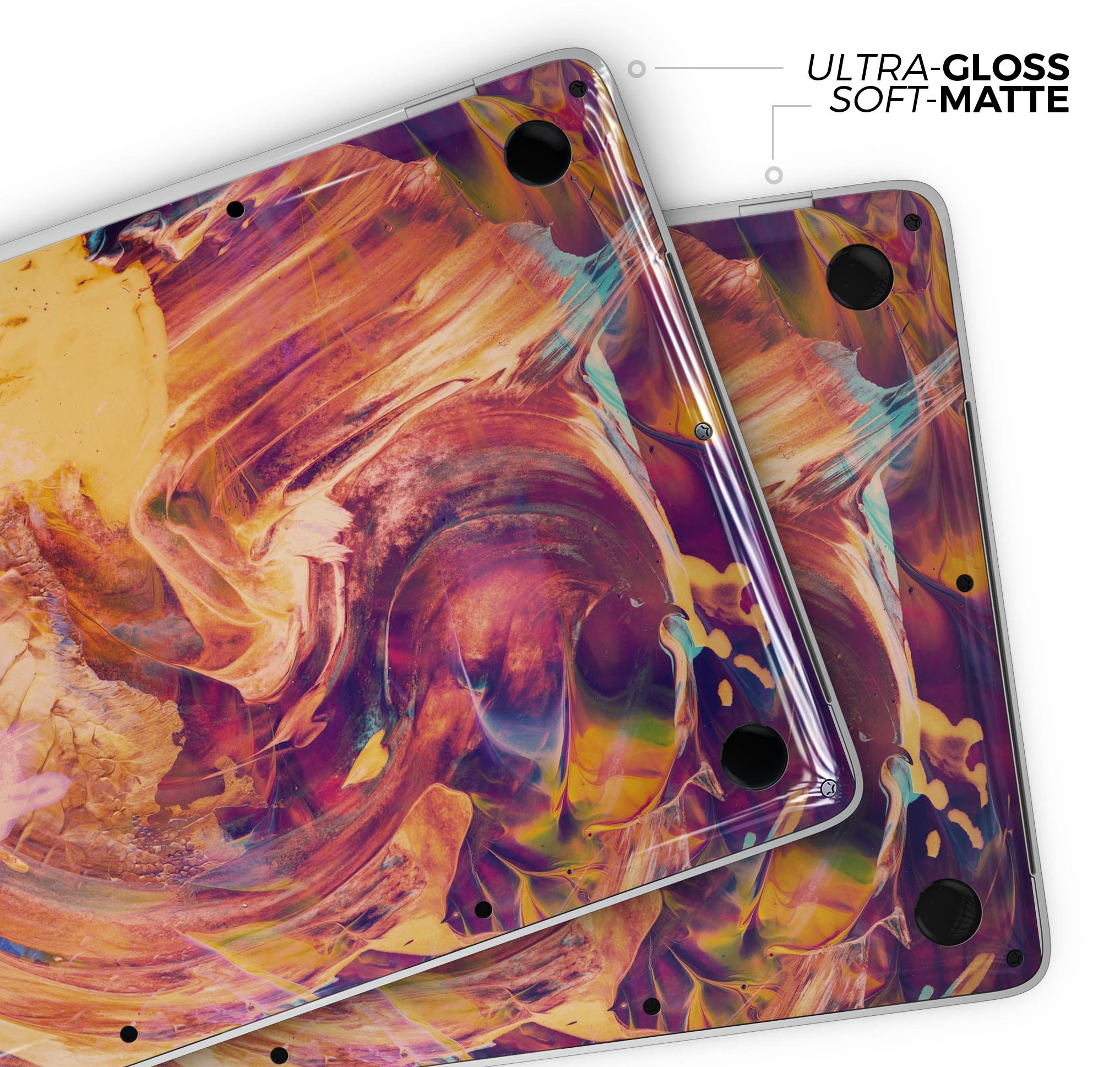 Liquid Abstract Paint Remix V70 skin decal wrap kit for MacBook, showcasing vibrant colors and a sleek design.