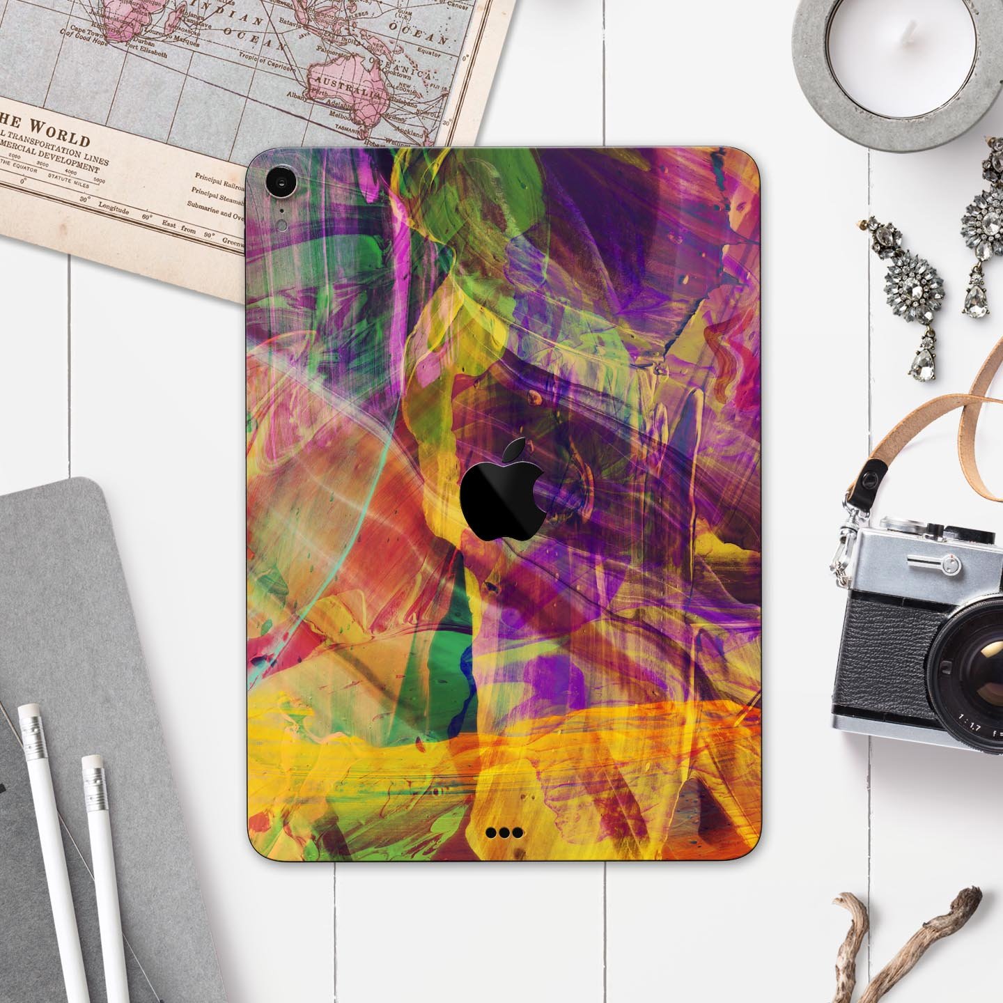 Liquid Abstract Paint Remix V71 full body skin decal for Apple devices, showcasing vibrant abstract design and premium 3M material.