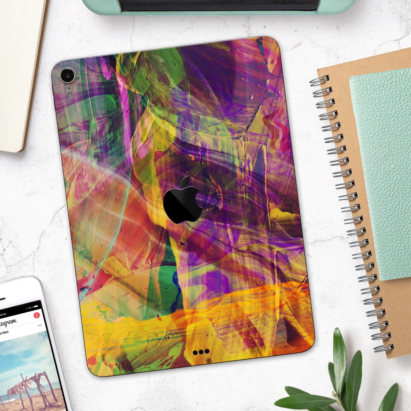 Liquid Abstract Paint Remix V71 full body skin decal for Apple devices, showcasing vibrant abstract design and premium 3M material.