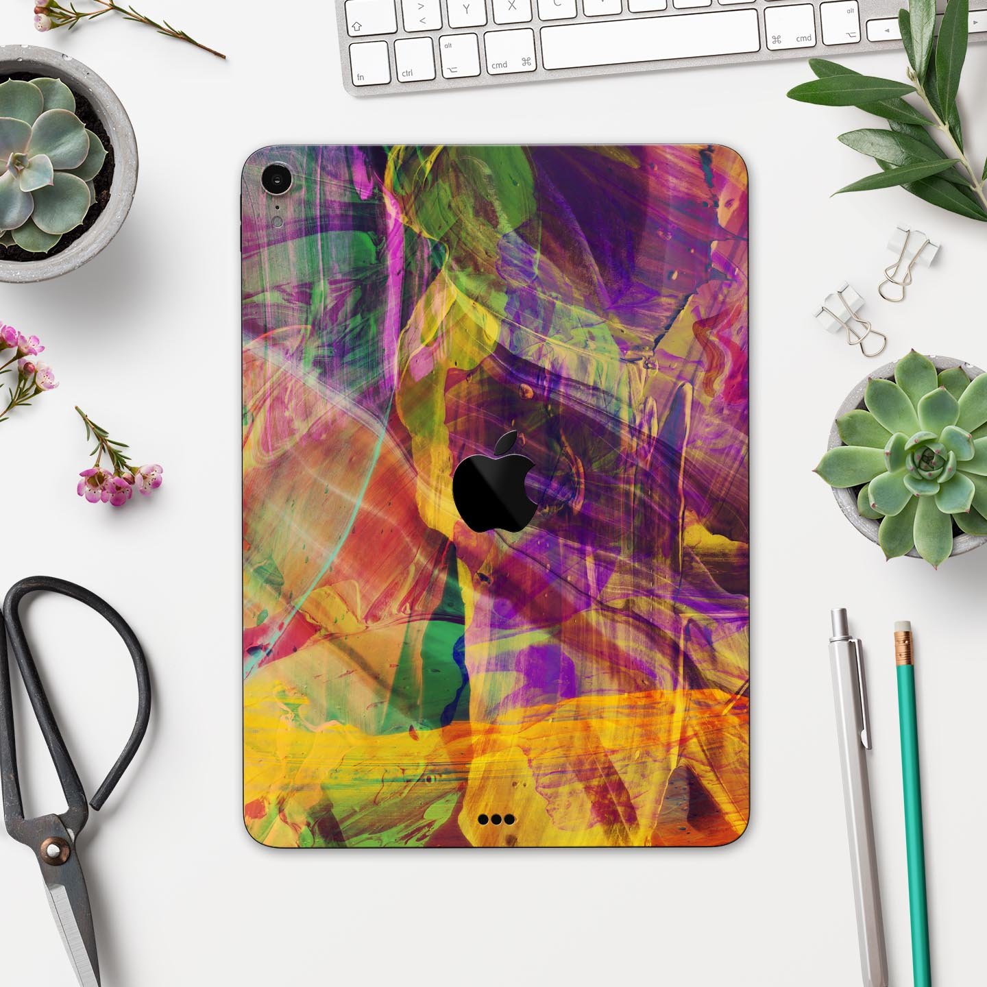 Liquid Abstract Paint Remix V71 full body skin decal for Apple devices, showcasing vibrant abstract design and premium 3M material.