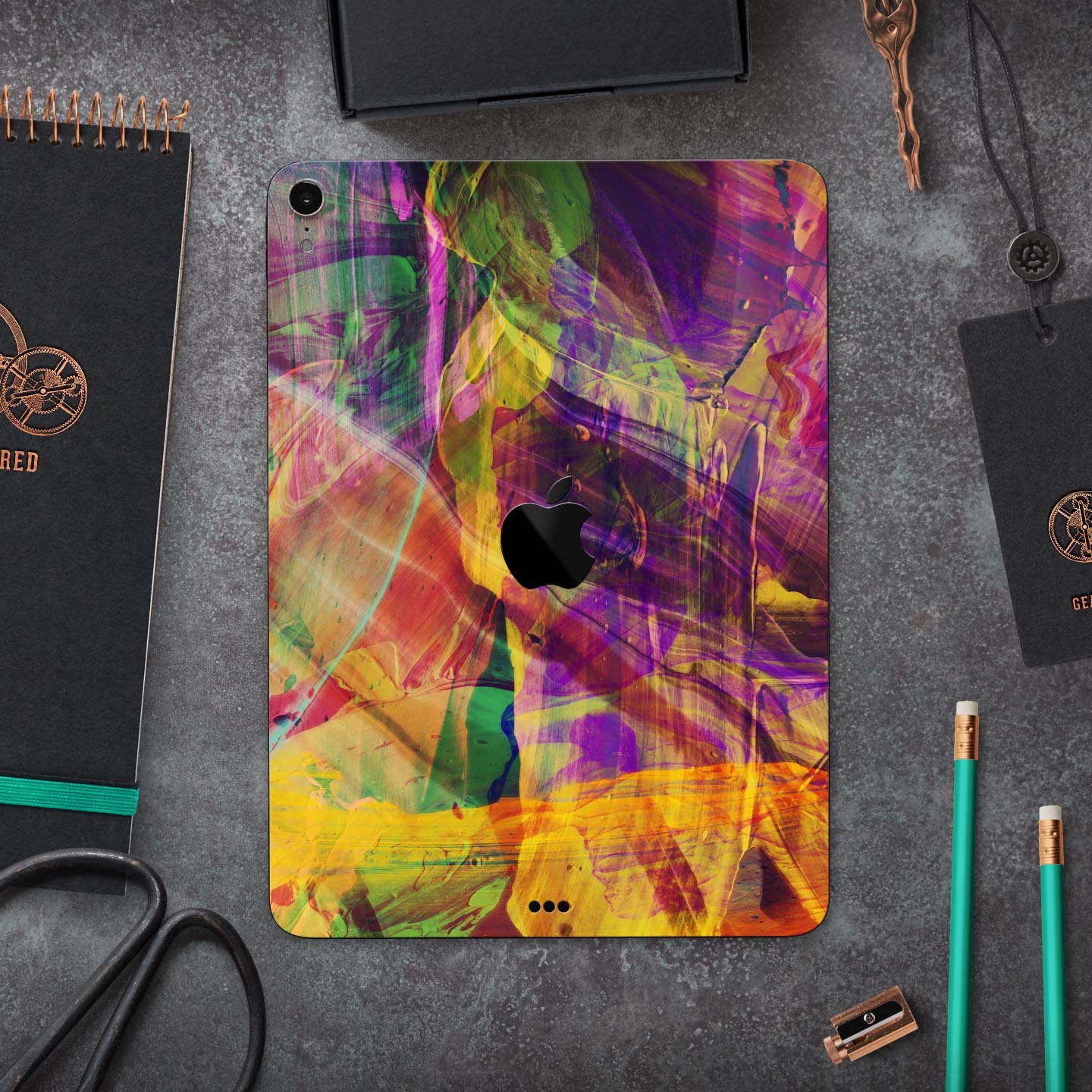 Liquid Abstract Paint Remix V71 full body skin decal for Apple devices, showcasing vibrant abstract design and premium 3M material.