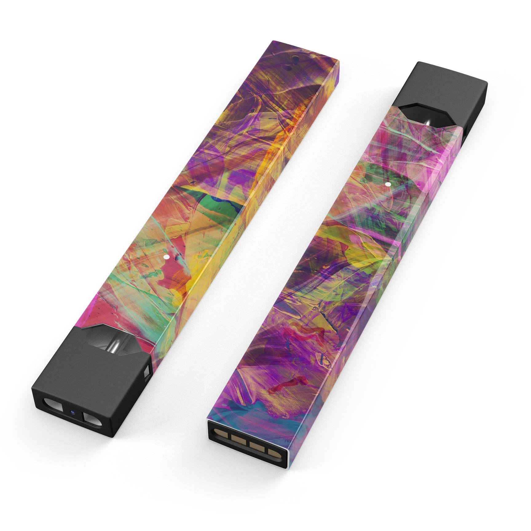 Liquid Abstract Paint Remix V71 skin-wrap for JUUL device, showcasing vibrant colors and precise cut for a perfect fit.