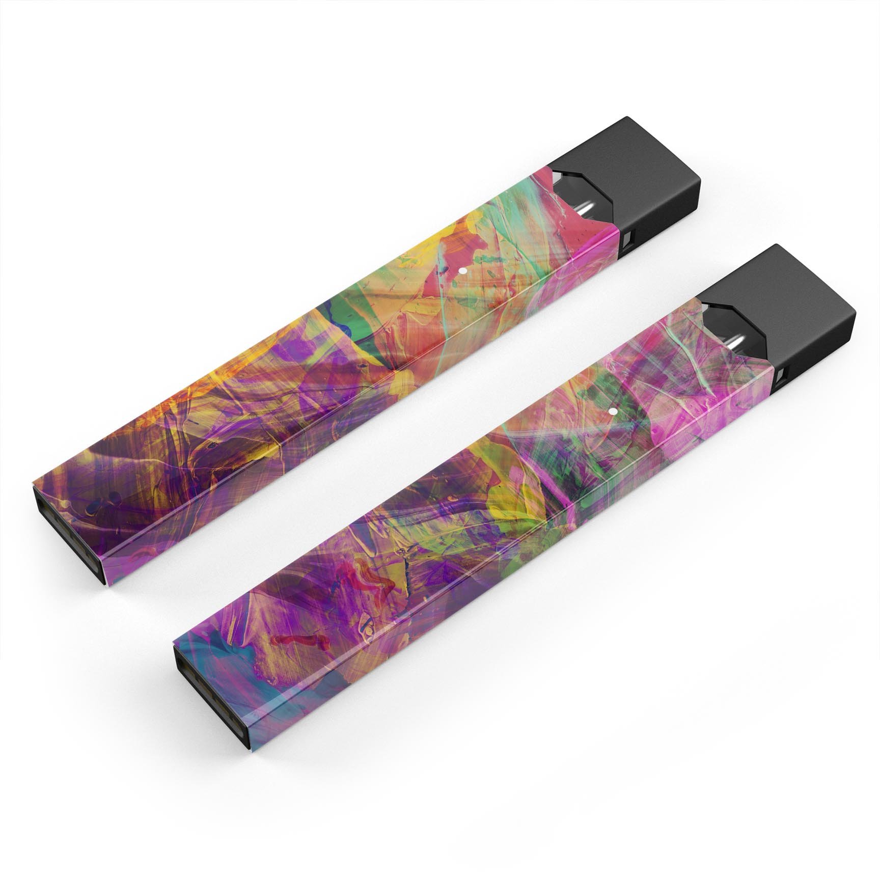 Liquid Abstract Paint Remix V71 skin-wrap for JUUL device, showcasing vibrant colors and precise cut for a perfect fit.