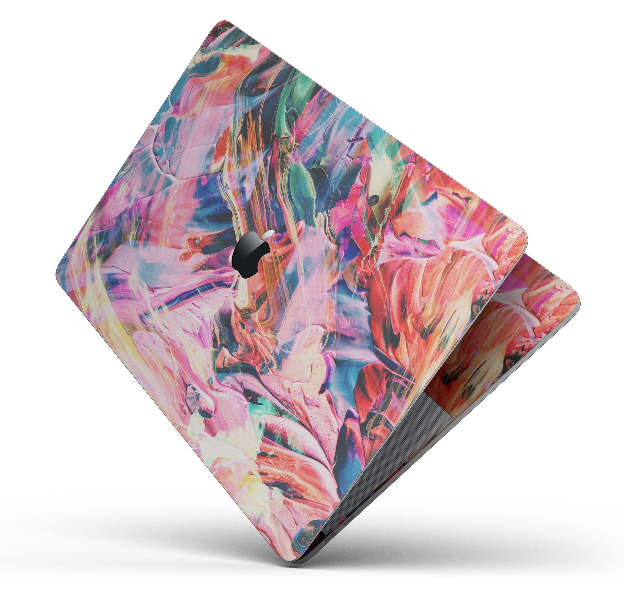 Liquid Abstract Paint Remix V73 skin decal wrap kit for MacBook, showcasing vibrant abstract design and premium vinyl material.