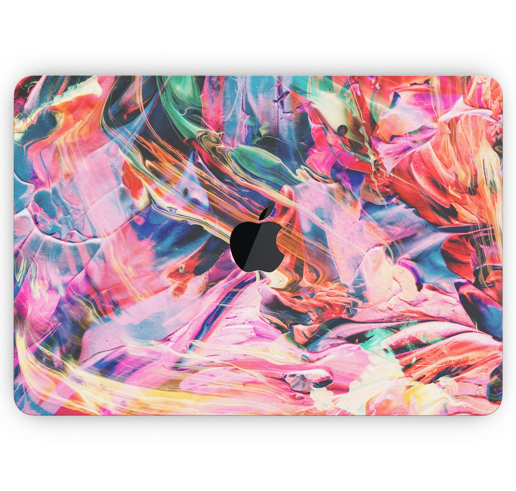 Liquid Abstract Paint Remix V73 skin decal wrap kit for MacBook, showcasing vibrant abstract design and premium vinyl material.