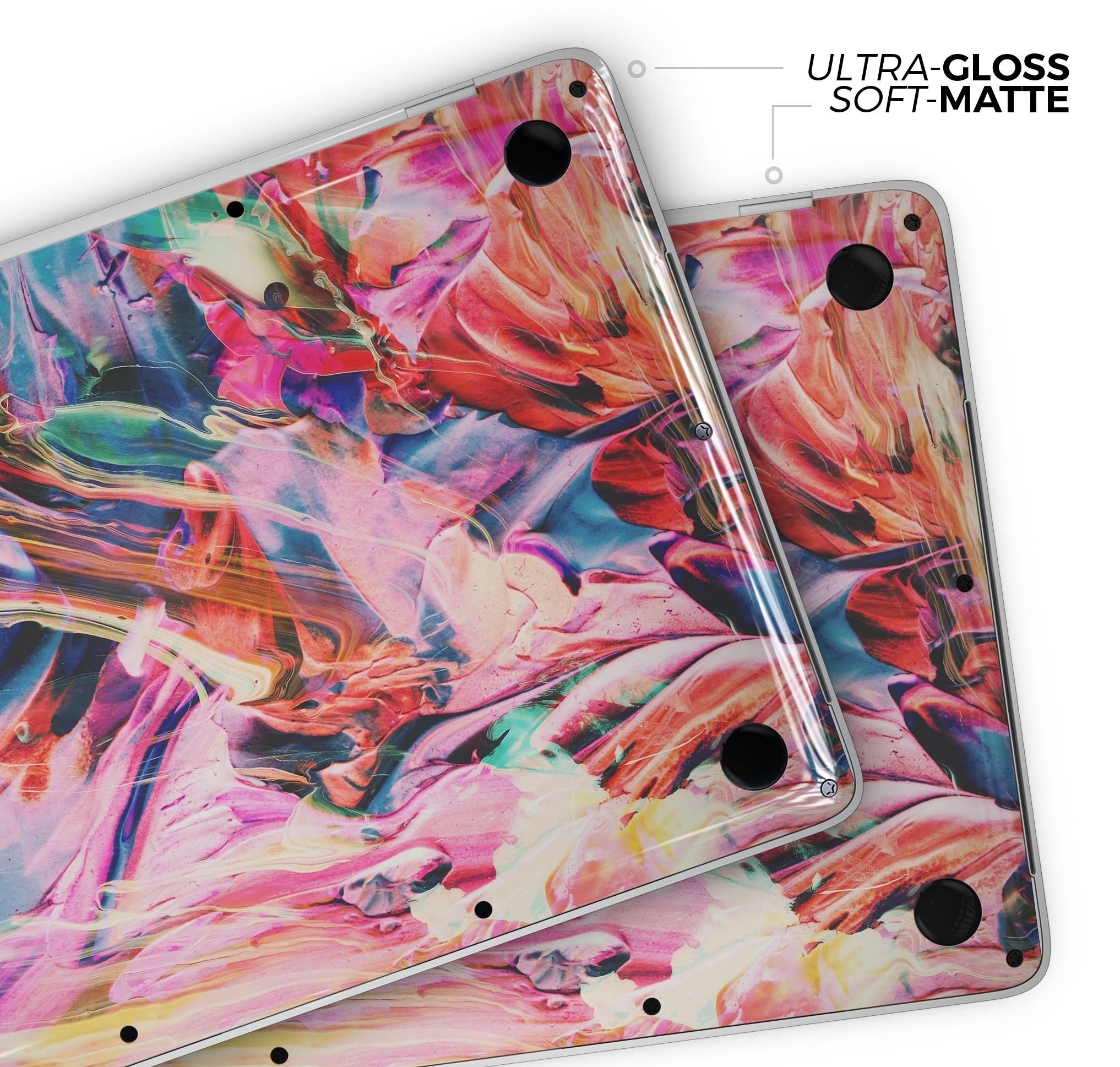 Liquid Abstract Paint Remix V73 skin decal wrap kit for MacBook, showcasing vibrant abstract design and premium vinyl material.