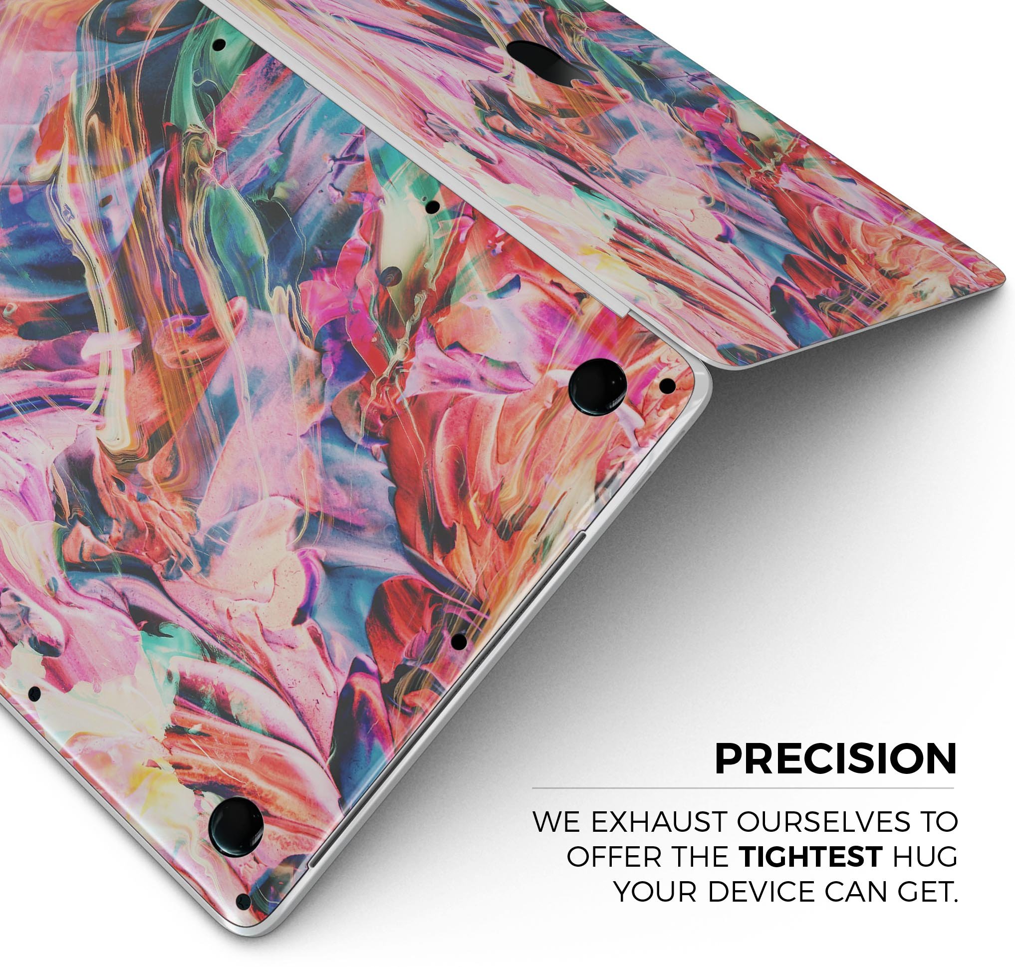 Liquid Abstract Paint Remix V73 skin decal wrap kit for MacBook, showcasing vibrant abstract design and premium vinyl material.