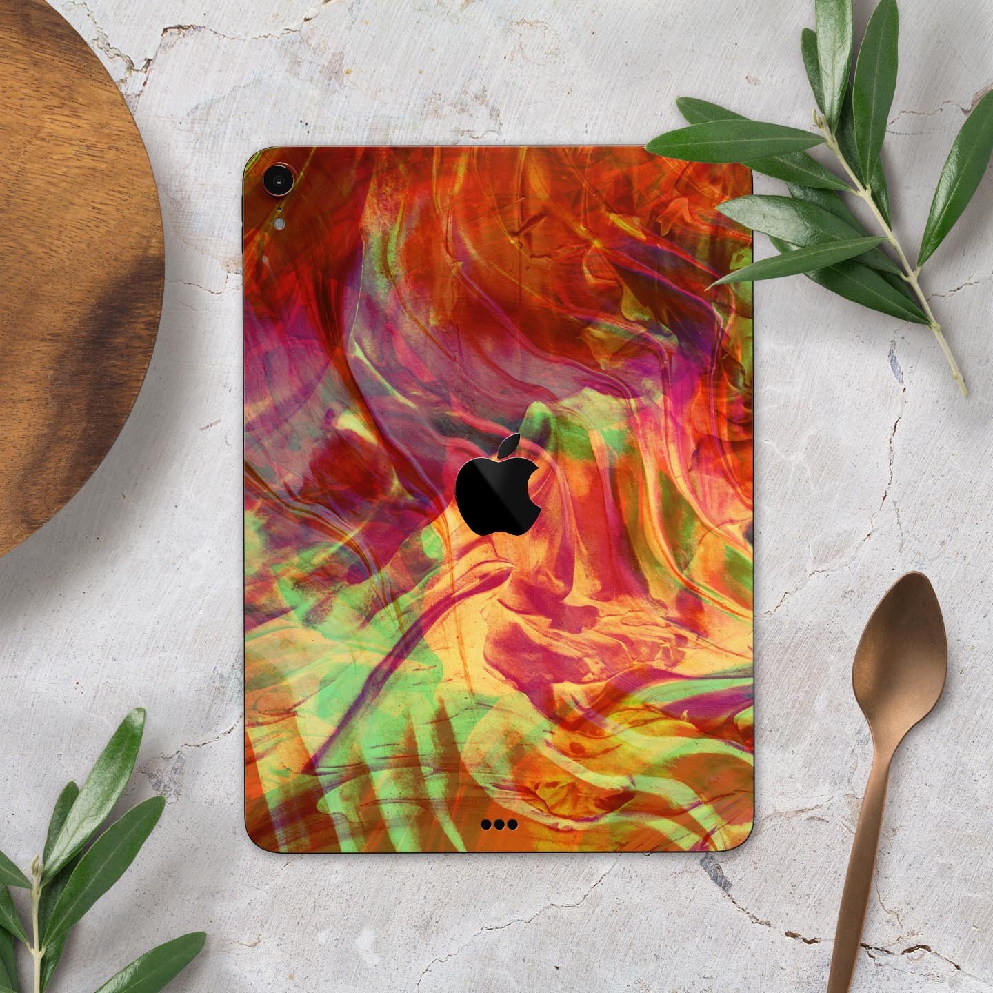 Liquid Abstract Paint Remix V74 skin decal for Apple devices, showcasing vibrant colors and a sleek design.