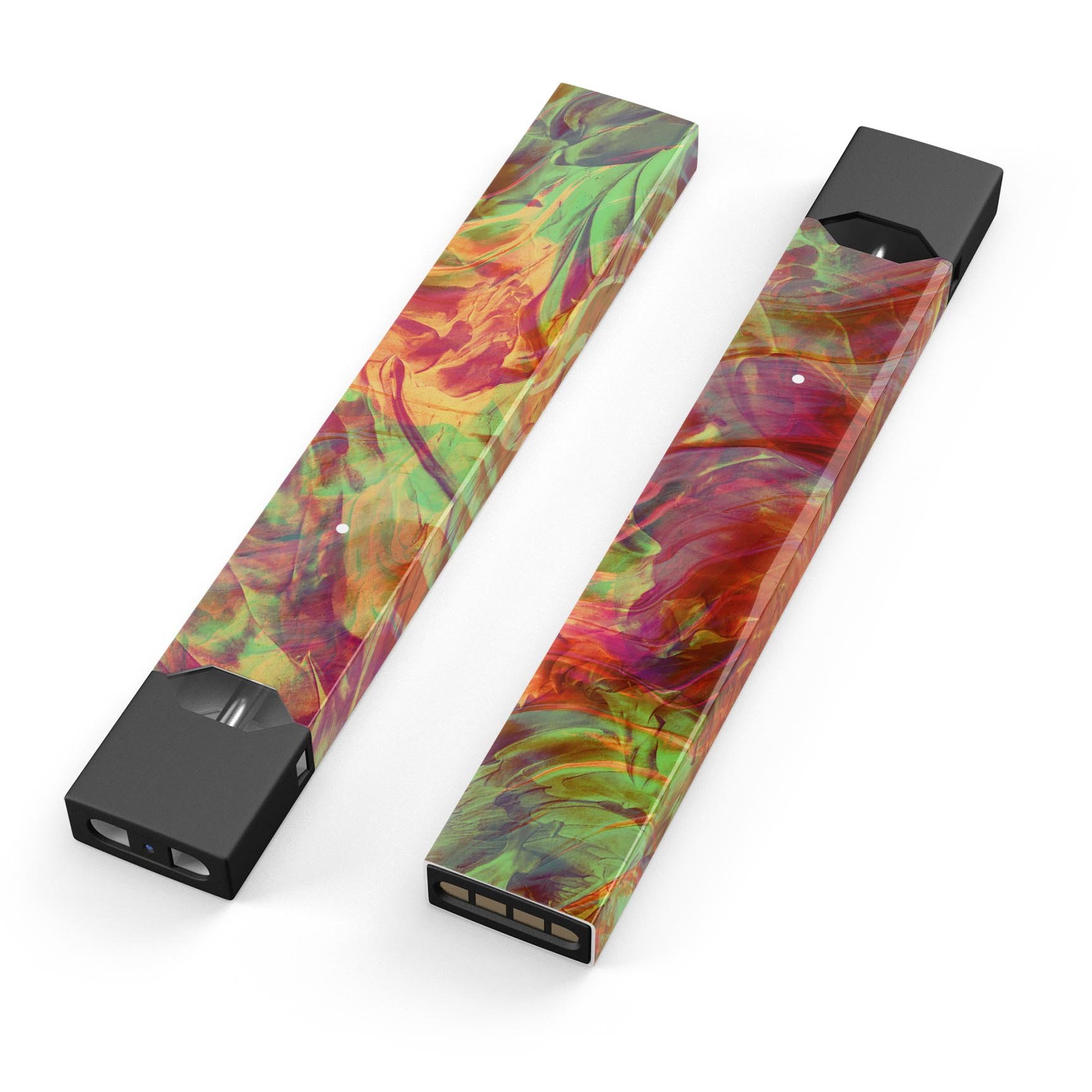 Liquid Abstract Paint Remix V74 skin-wrap for JUUL device, showcasing vibrant colors and premium quality.