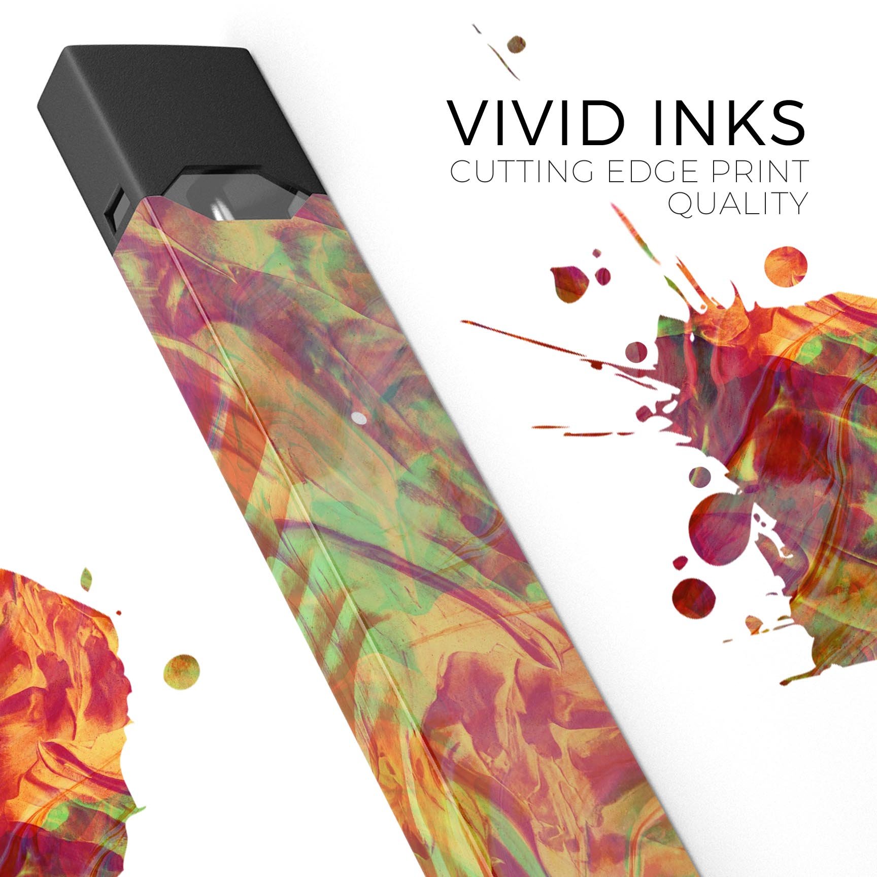 Liquid Abstract Paint Remix V74 skin-wrap for JUUL device, showcasing vibrant colors and premium quality.