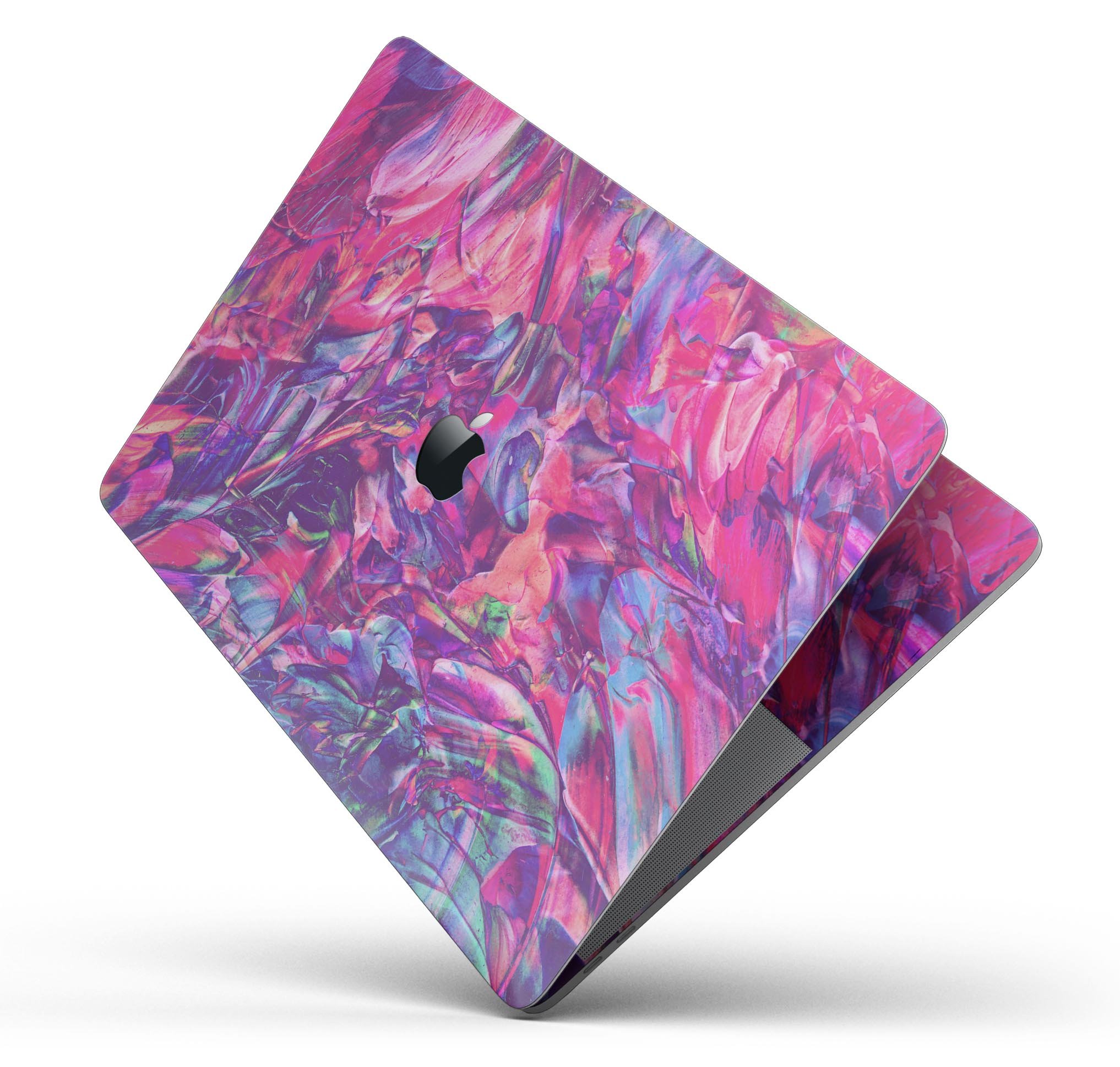 Liquid Abstract Paint Remix V76 skin decal wrap kit for MacBook, showcasing vibrant colors and a sleek design.