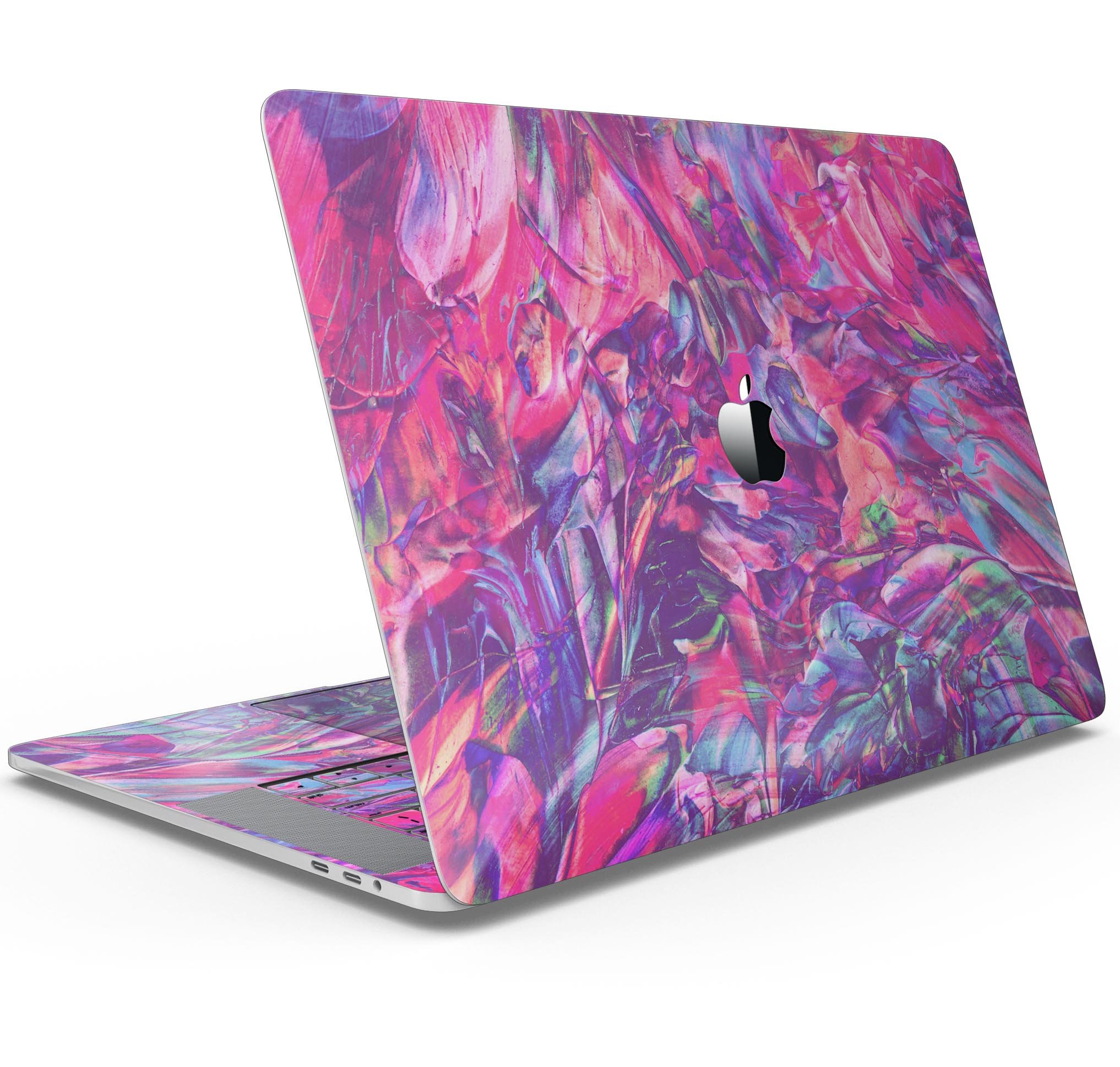 Liquid Abstract Paint Remix V76 skin decal wrap kit for MacBook, showcasing vibrant colors and a sleek design.