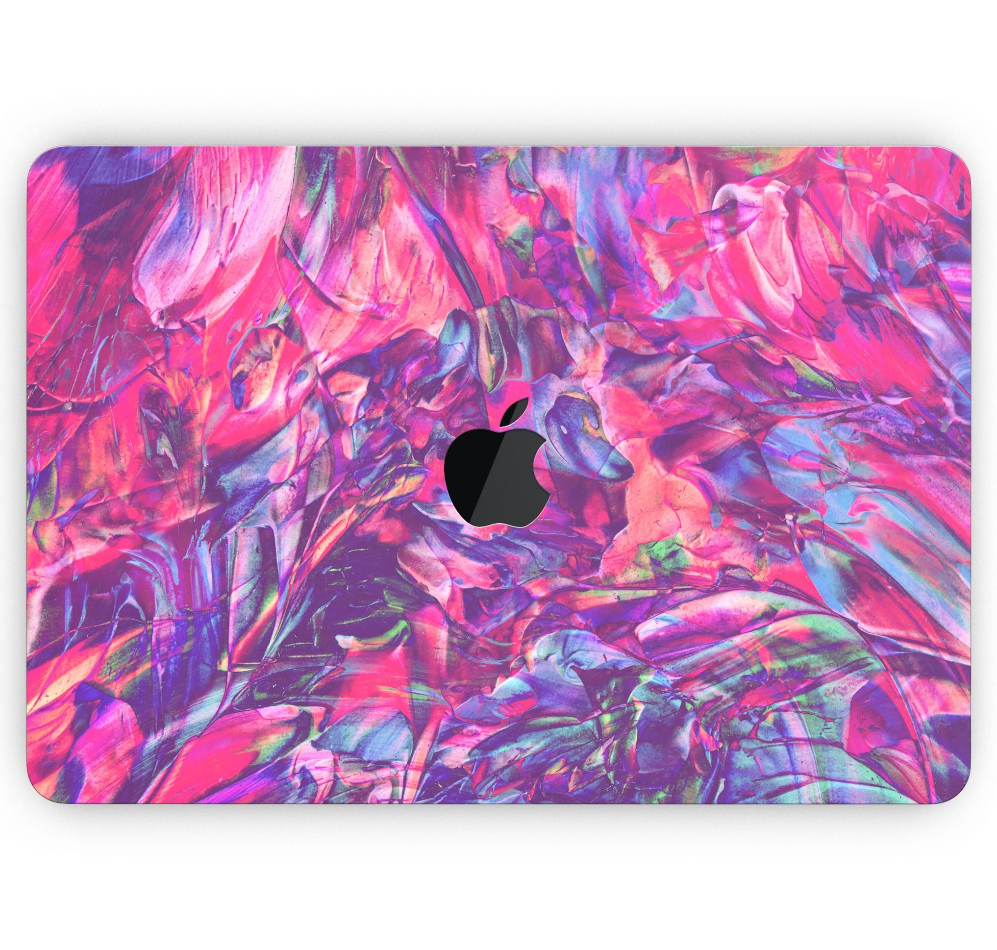 Liquid Abstract Paint Remix V76 skin decal wrap kit for MacBook, showcasing vibrant colors and a sleek design.