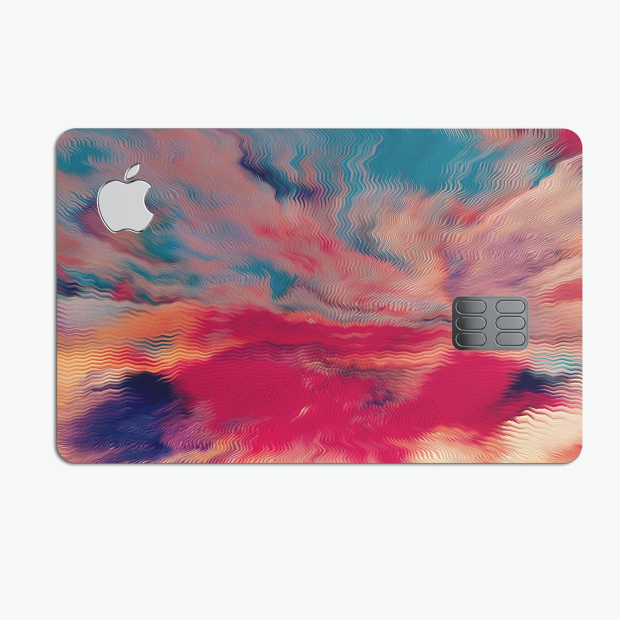 Liquid Abstract Paint Remix V78 skin for Apple Card, showcasing vibrant colors and a sleek design for protection.