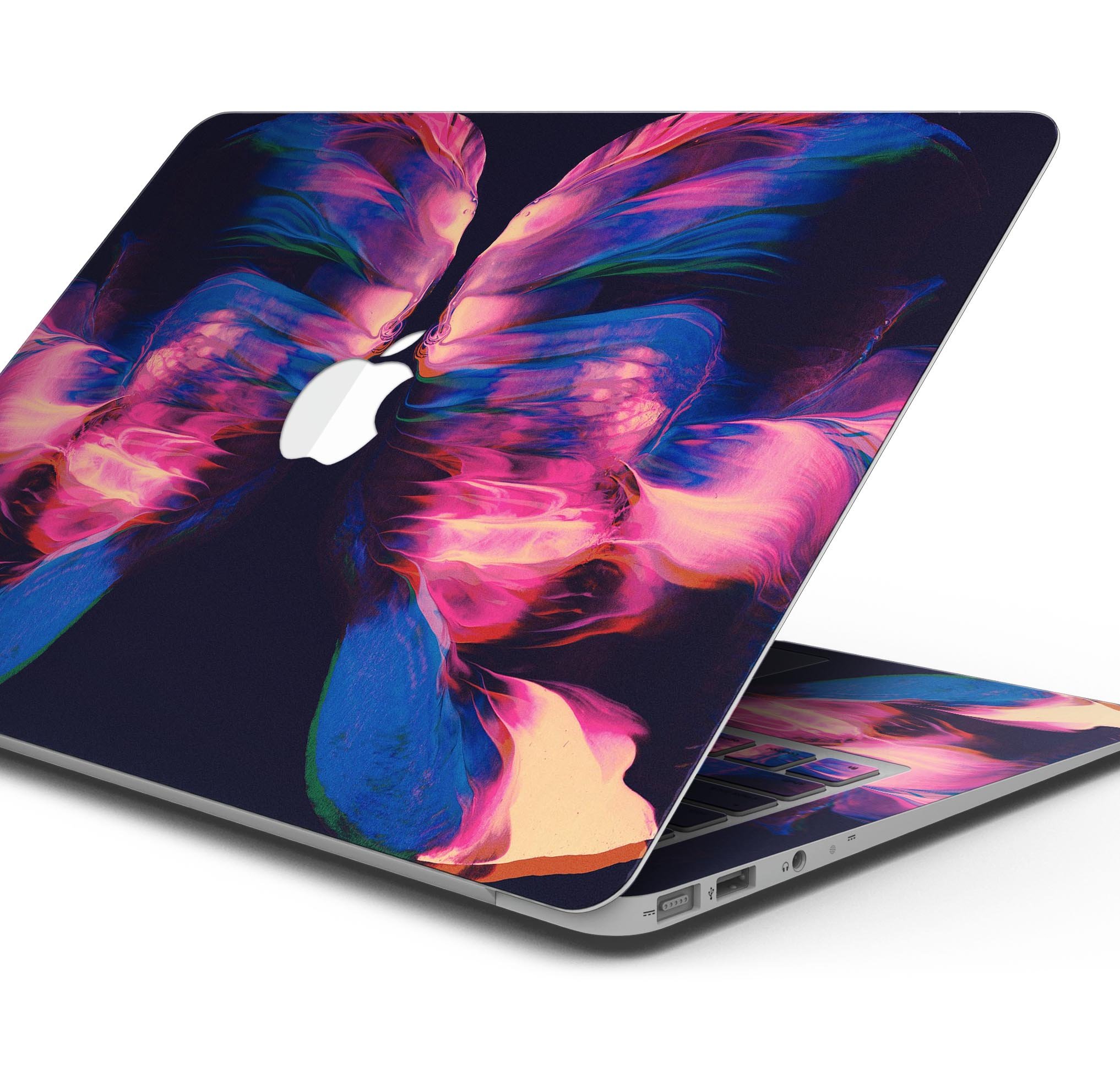 Liquid Abstract Paint Remix V79 skin decal wrap kit for Apple MacBook, showcasing vibrant colors and a sleek design.