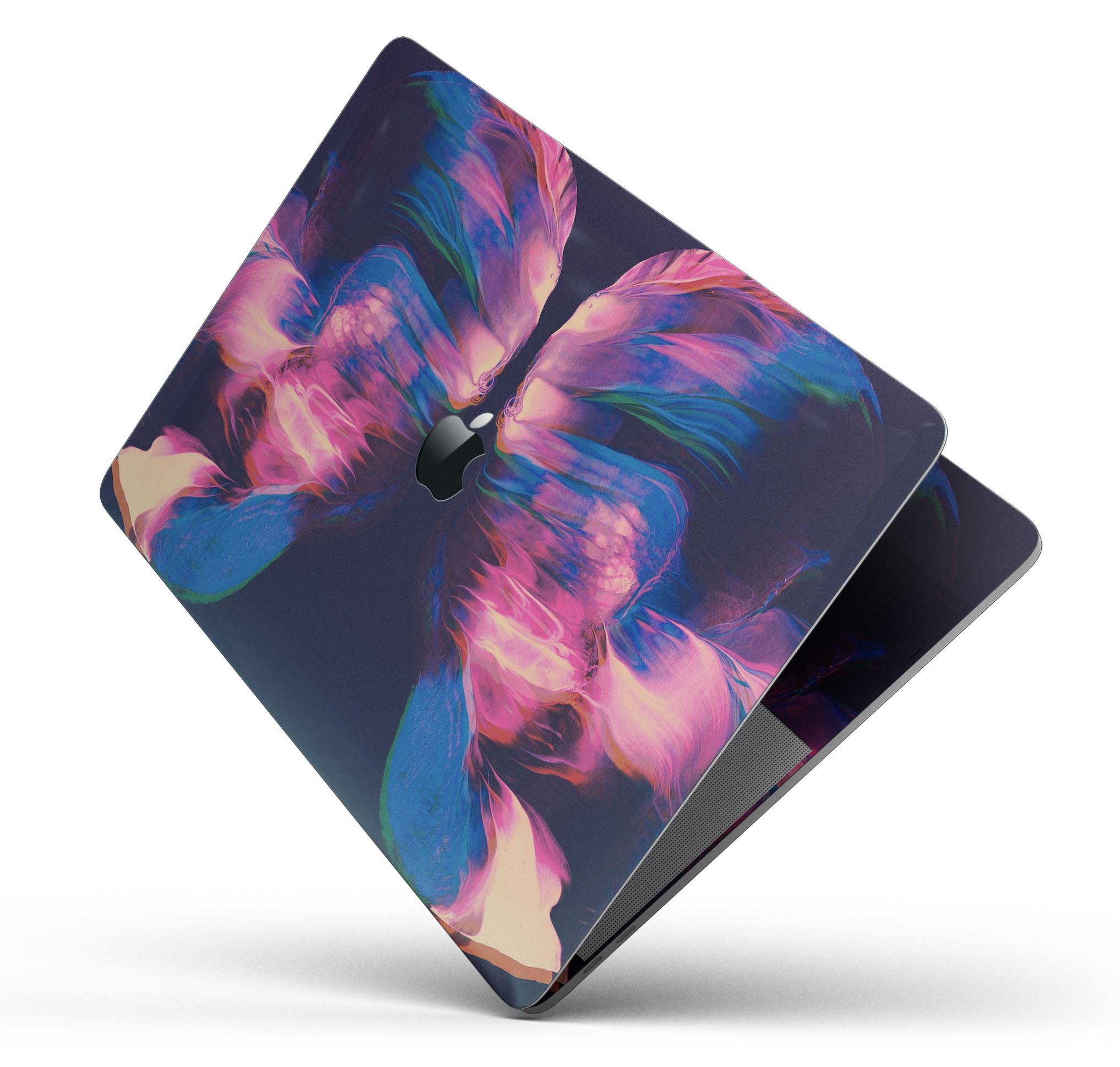 Liquid Abstract Paint Remix V79 skin decal wrap kit for Apple MacBook, showcasing vibrant colors and a sleek design.