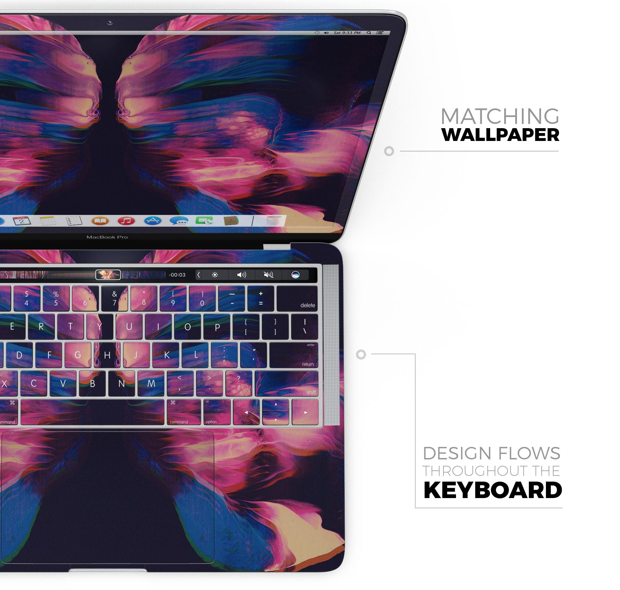 Liquid Abstract Paint Remix V79 skin decal wrap kit for Apple MacBook, showcasing vibrant colors and a sleek design.