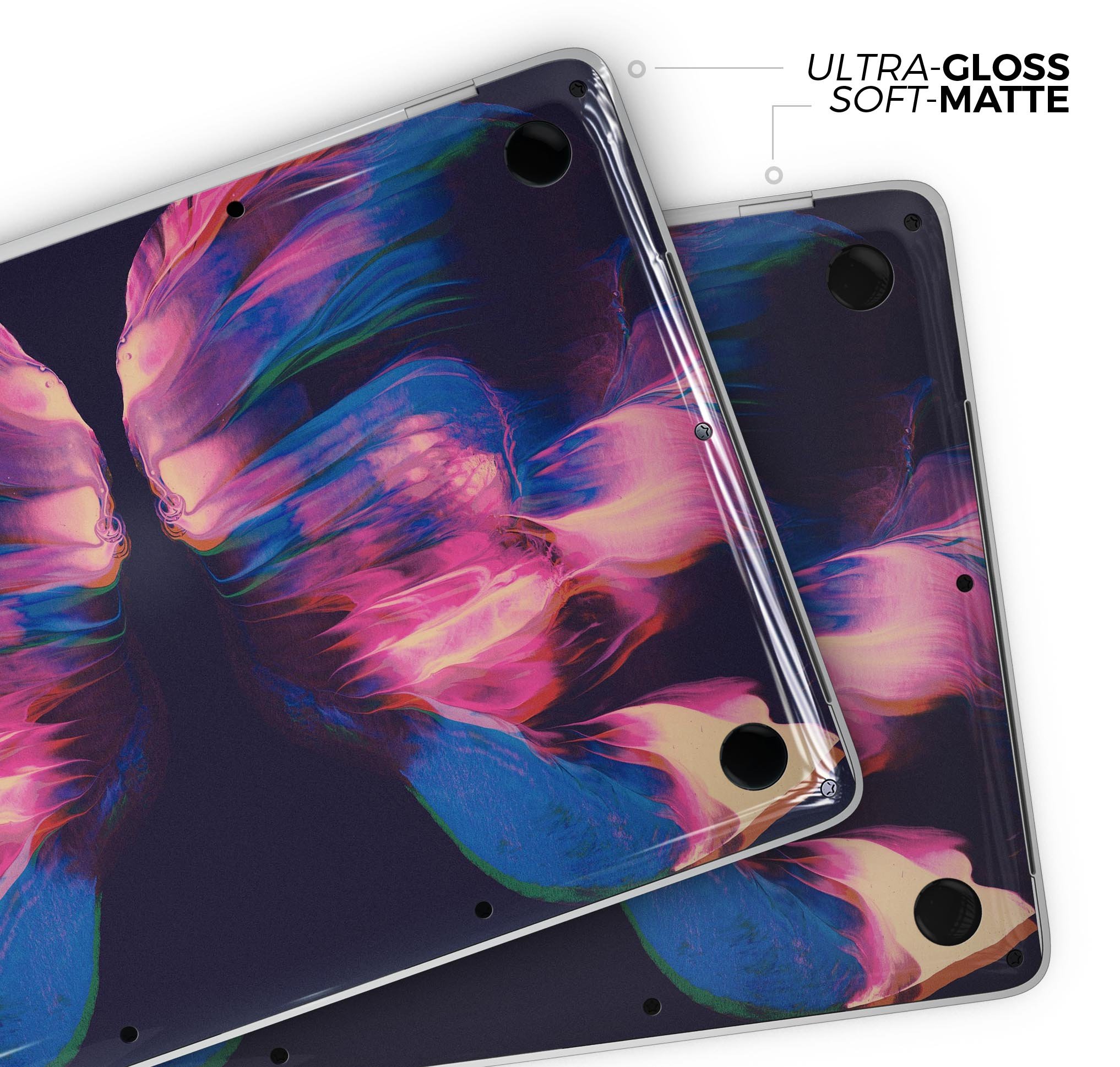 Liquid Abstract Paint Remix V79 skin decal wrap kit for Apple MacBook, showcasing vibrant colors and a sleek design.