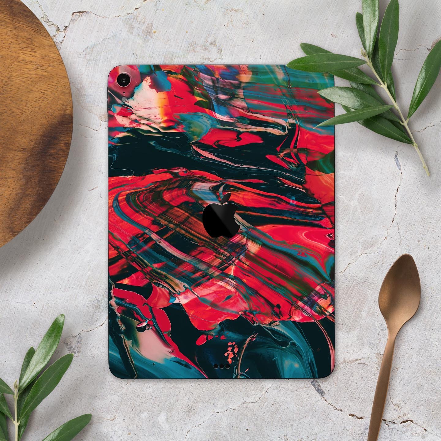 Liquid Abstract Paint Remix V88 full body skin decal for Apple devices, showcasing vibrant colors and sleek design.