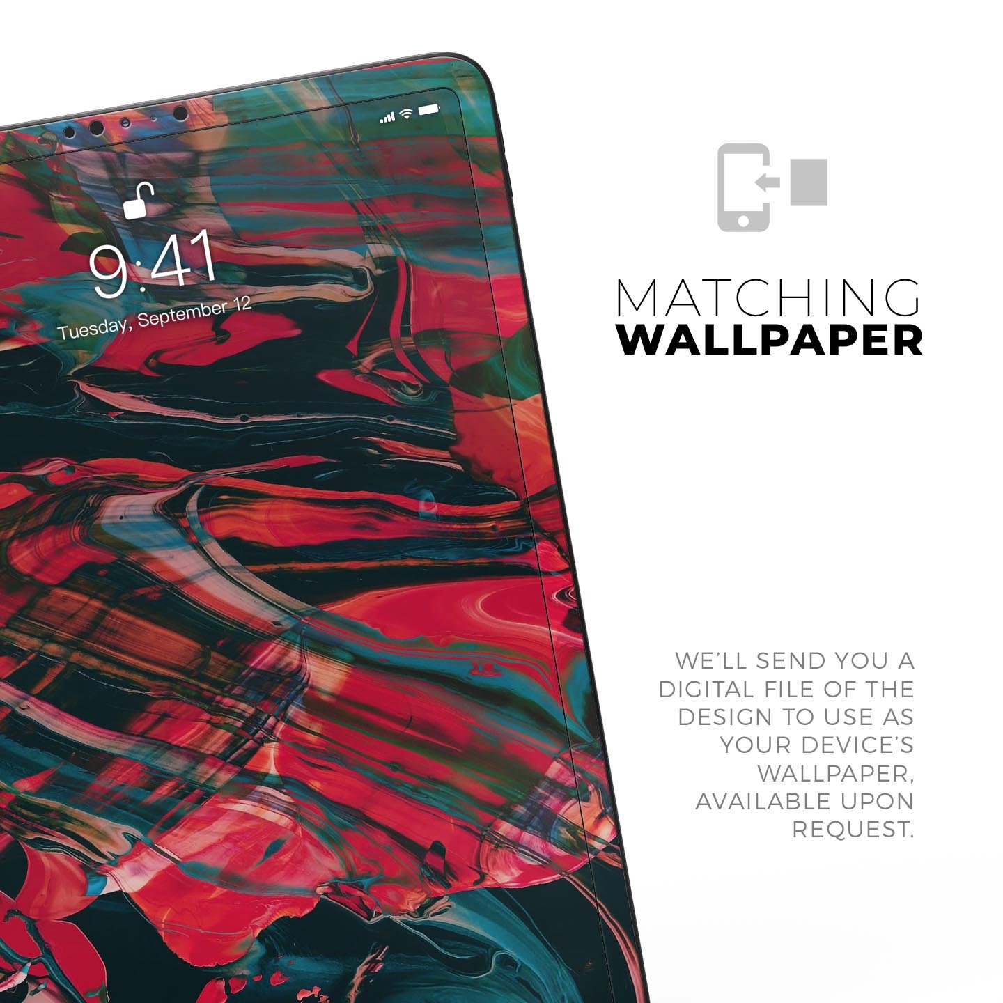 Liquid Abstract Paint Remix V88 full body skin decal for Apple devices, showcasing vibrant colors and sleek design.