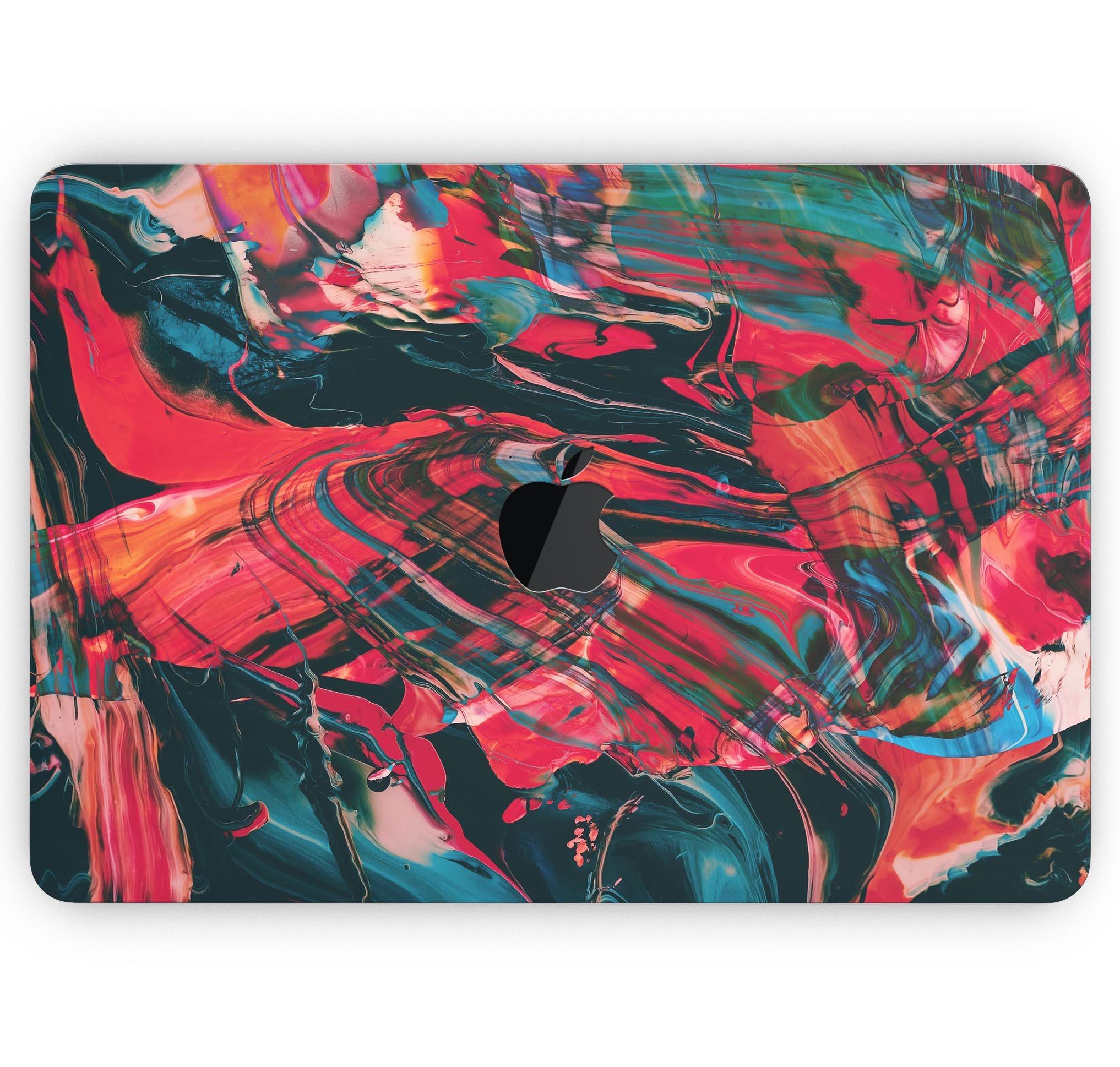 Liquid Abstract Paint Remix V88 skin decal wrap kit for MacBook, showcasing vibrant colors and a sleek design.