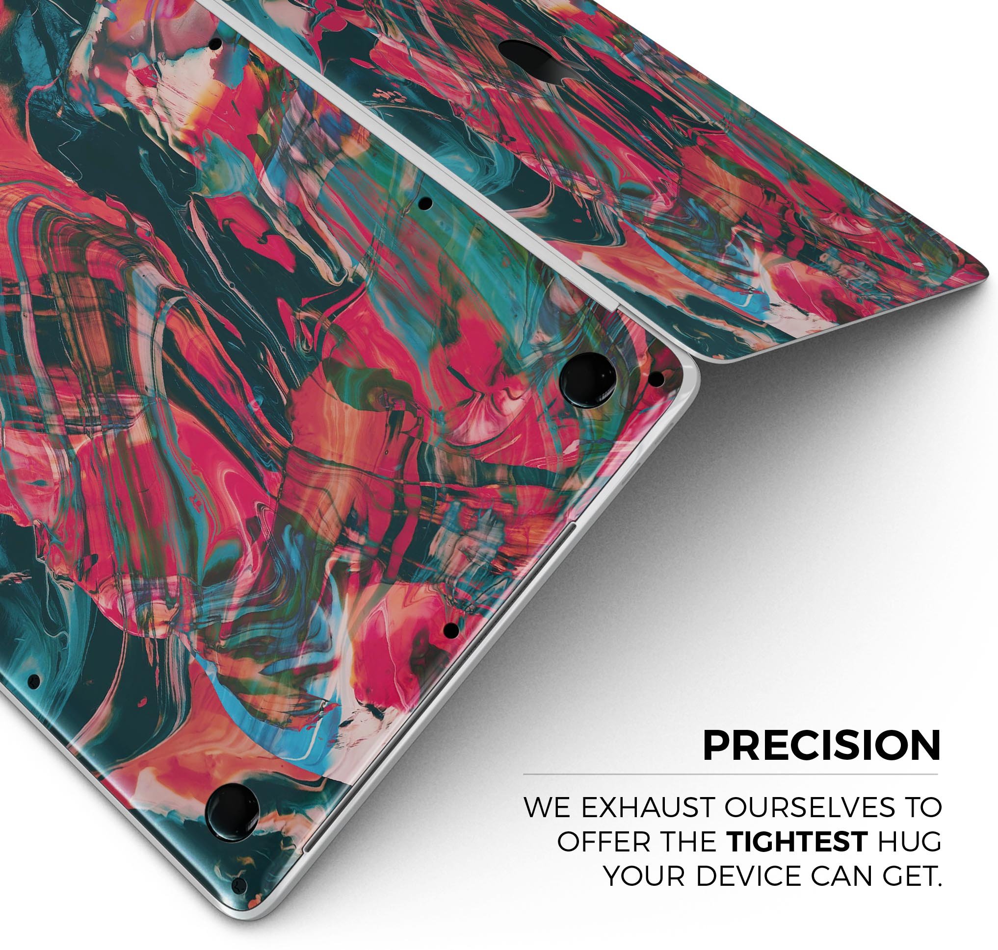 Liquid Abstract Paint Remix V88 skin decal wrap kit for MacBook, showcasing vibrant colors and a sleek design.