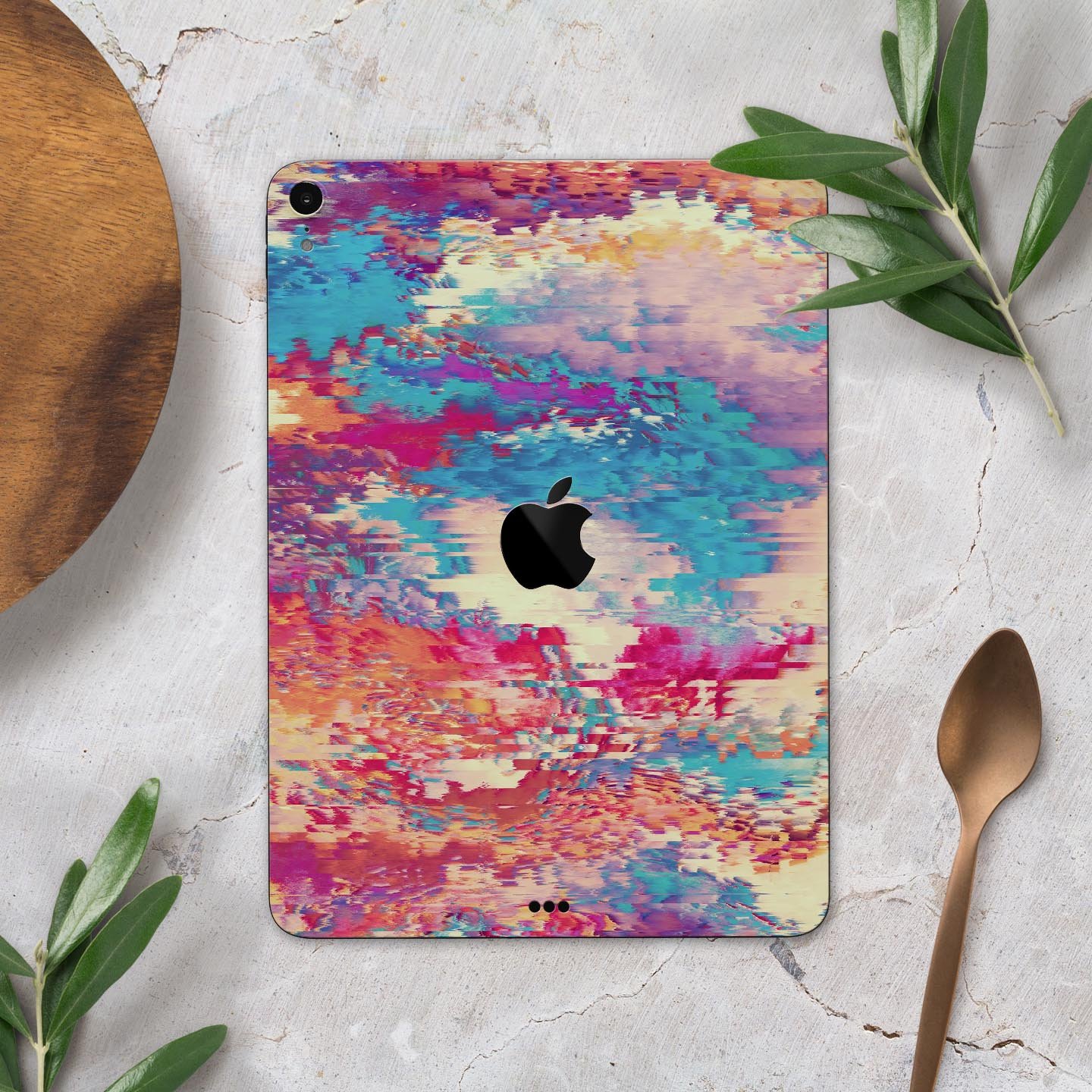 Liquid Abstract Paint Remix V80 skin decal for Apple devices, showcasing vibrant abstract design and premium 3M material.