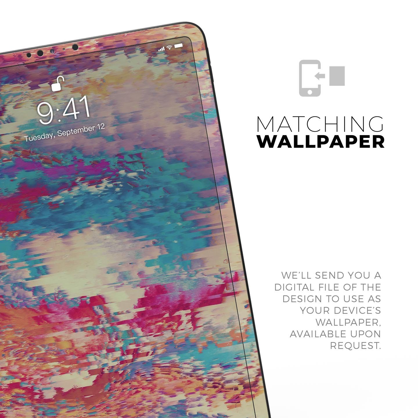 Liquid Abstract Paint Remix V80 skin decal for Apple devices, showcasing vibrant abstract design and premium 3M material.