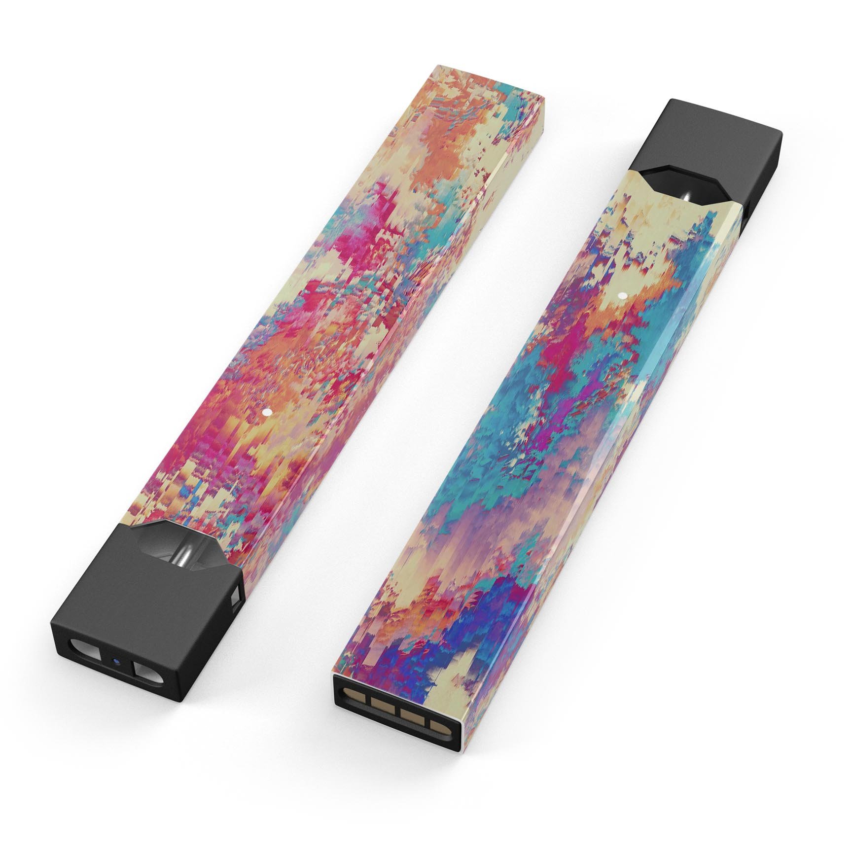 Liquid Abstract Paint Remix V80 skin wrap for JUUL device, showcasing vibrant colors and a sleek design.