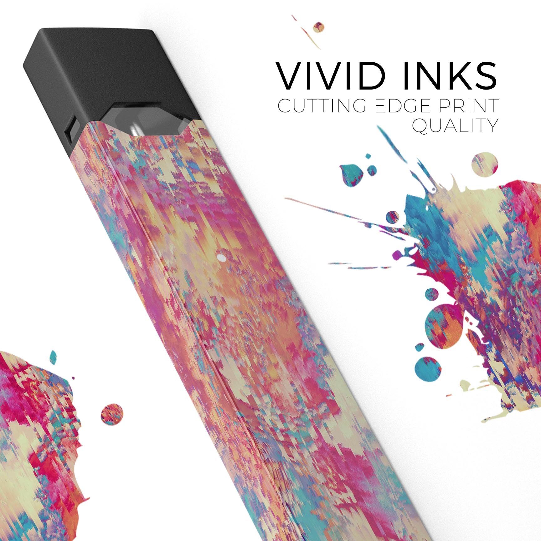 Liquid Abstract Paint Remix V80 skin wrap for JUUL device, showcasing vibrant colors and a sleek design.