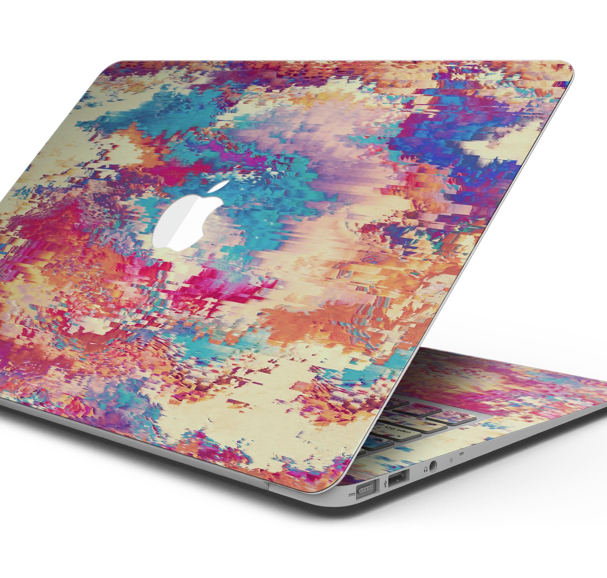 Liquid Abstract Paint Remix V80 skin decal wrap kit for MacBook, showcasing vibrant colors and a sleek design.