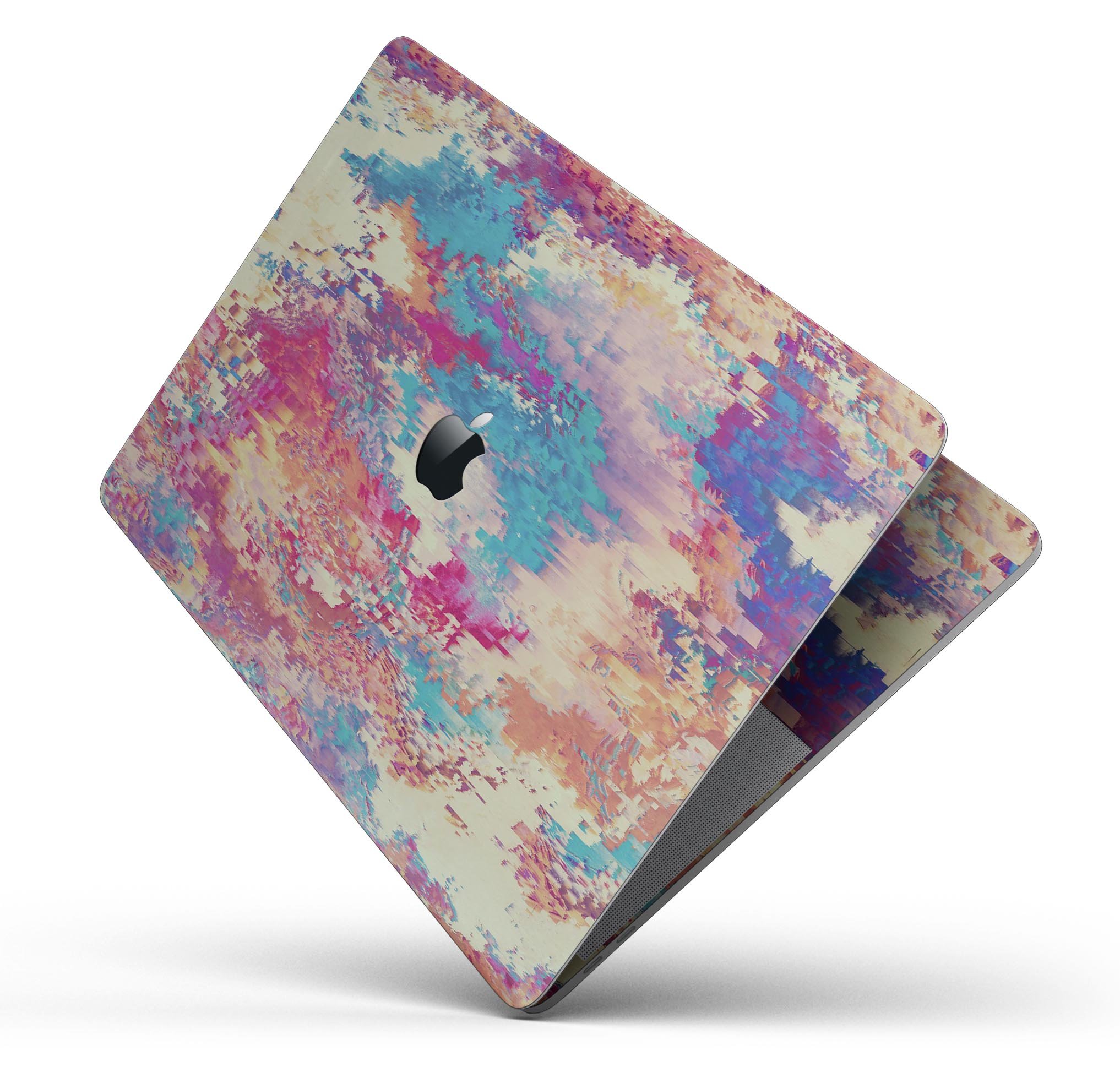 Liquid Abstract Paint Remix V80 skin decal wrap kit for MacBook, showcasing vibrant colors and a sleek design.