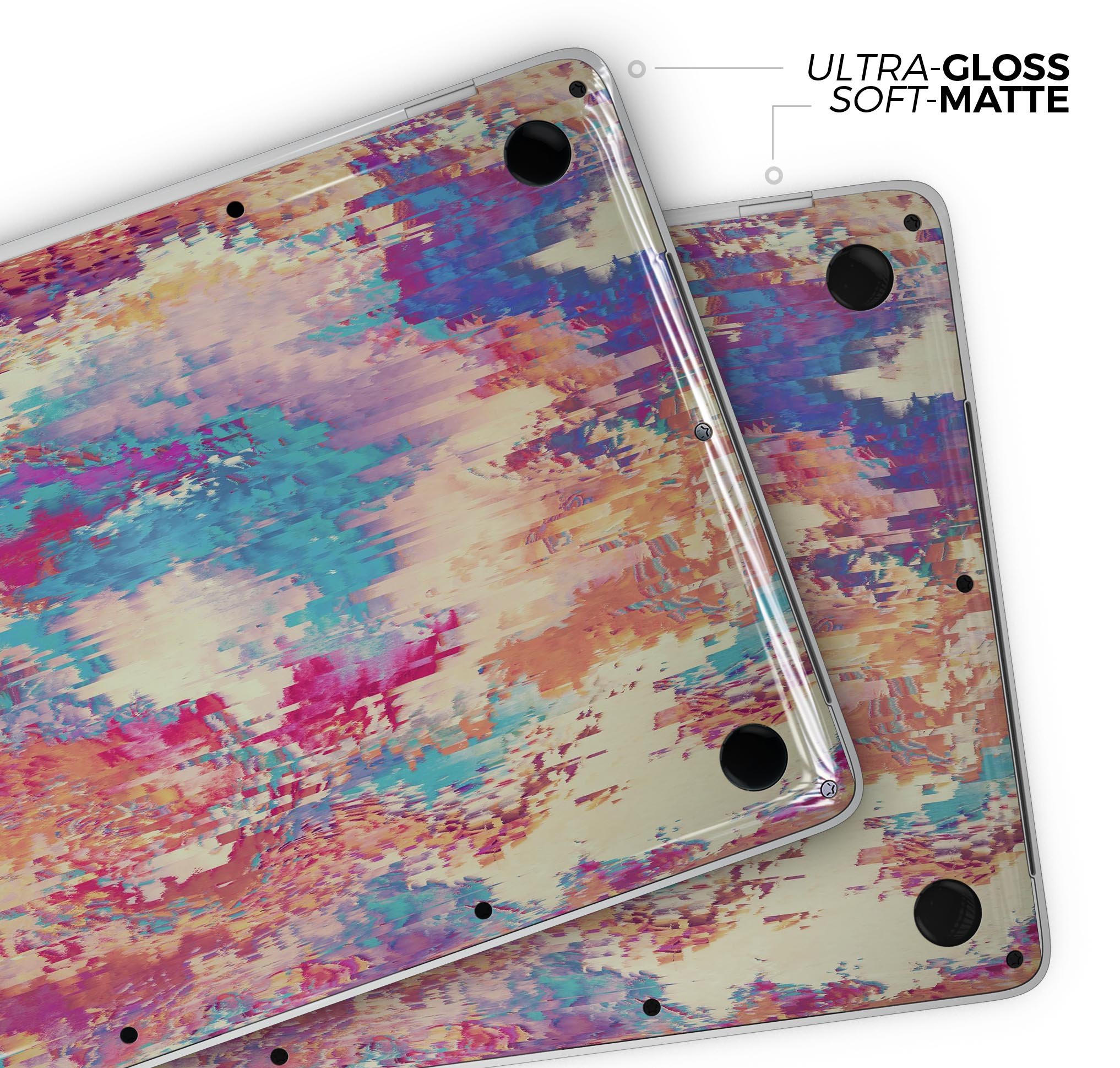 Liquid Abstract Paint Remix V80 skin decal wrap kit for MacBook, showcasing vibrant colors and a sleek design.