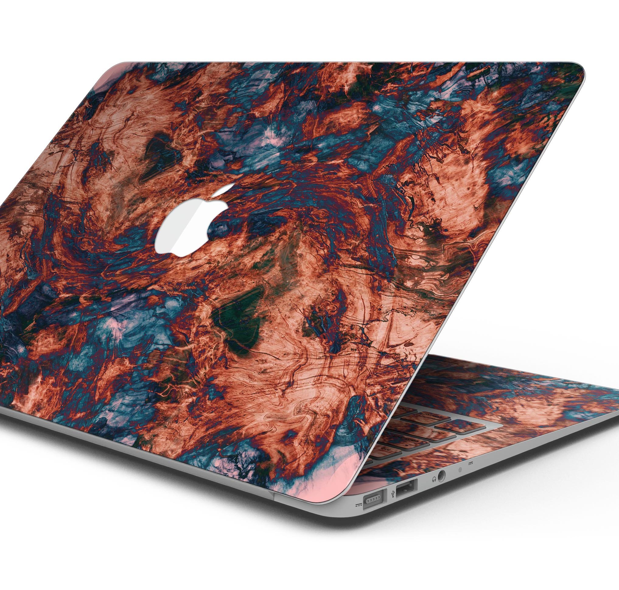 Liquid Abstract Paint Remix V81 skin decal wrap kit for MacBook, showcasing vibrant colors and a sleek design.