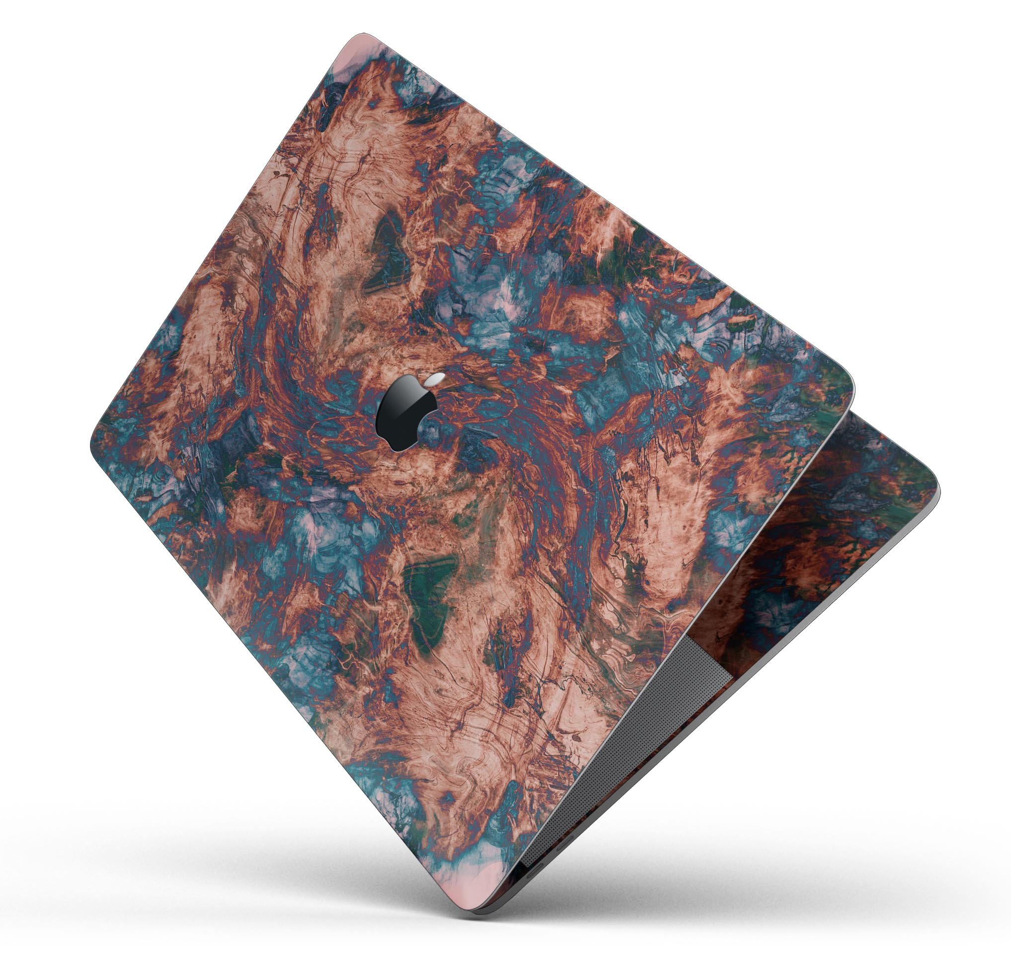 Liquid Abstract Paint Remix V81 skin decal wrap kit for MacBook, showcasing vibrant colors and a sleek design.