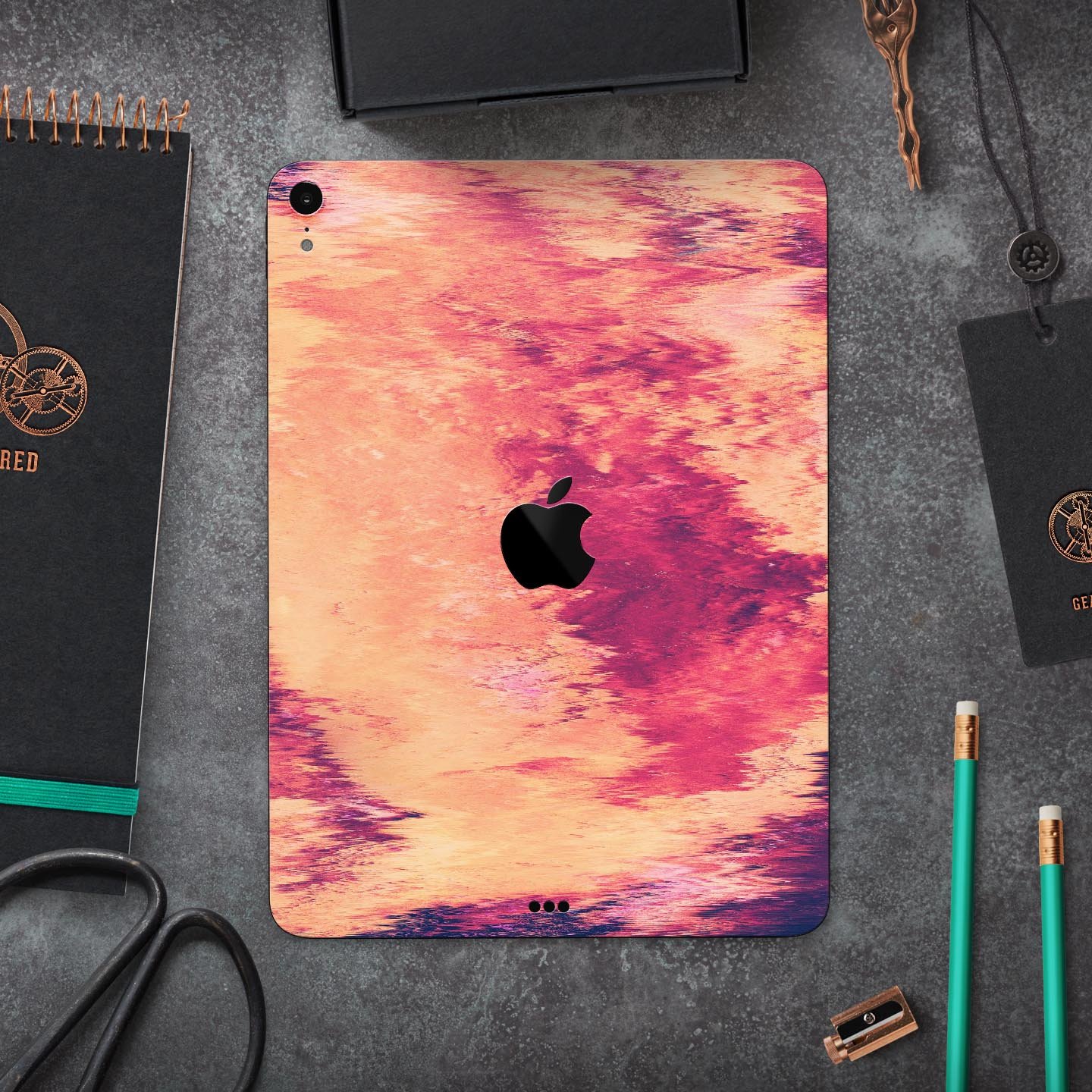 Liquid Abstract Paint Remix V82 full body skin decal for Apple devices, showcasing vibrant colors and a sleek design.