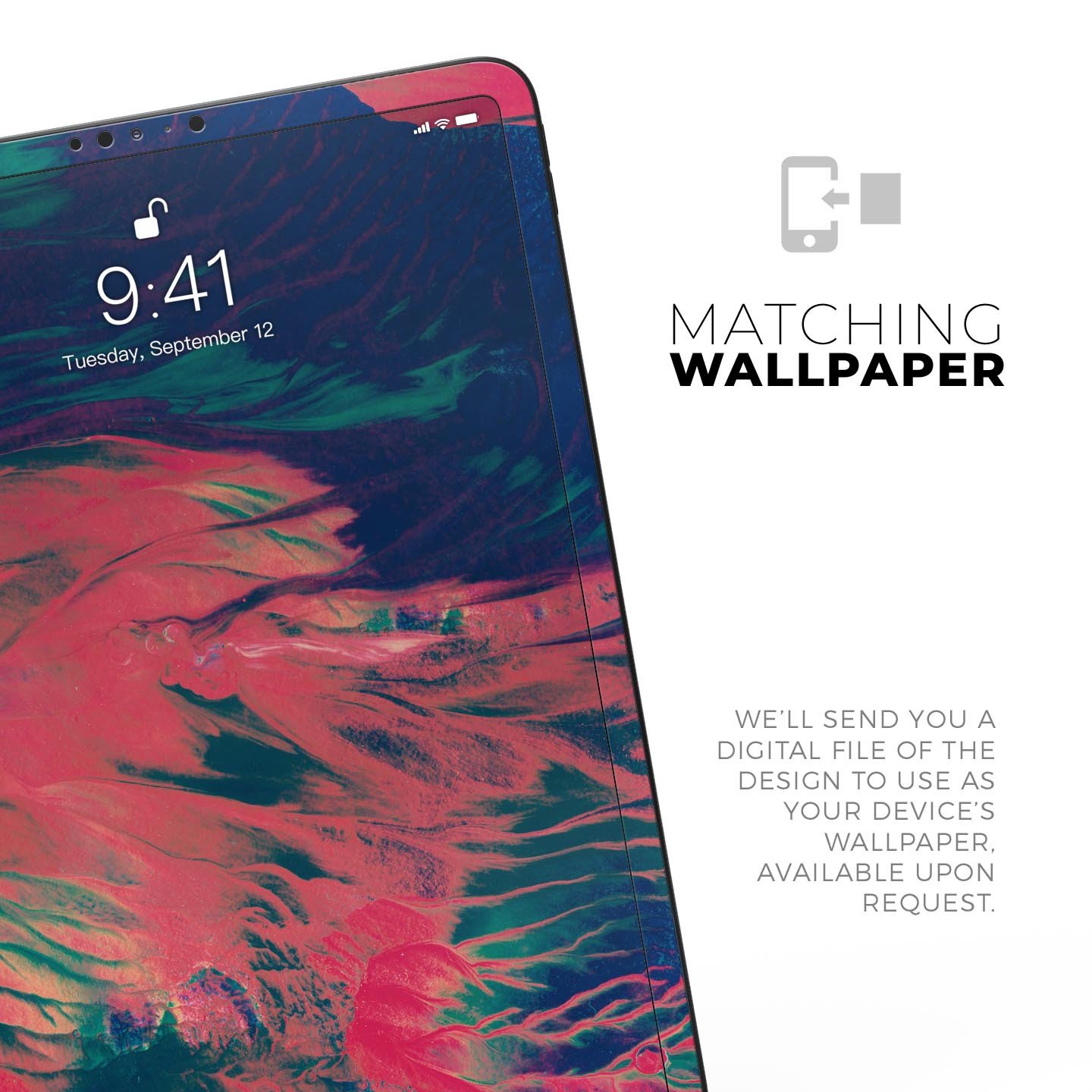 Liquid Abstract Paint Remix V83 skin decal for Apple devices, showcasing vibrant abstract design and premium 3M material.