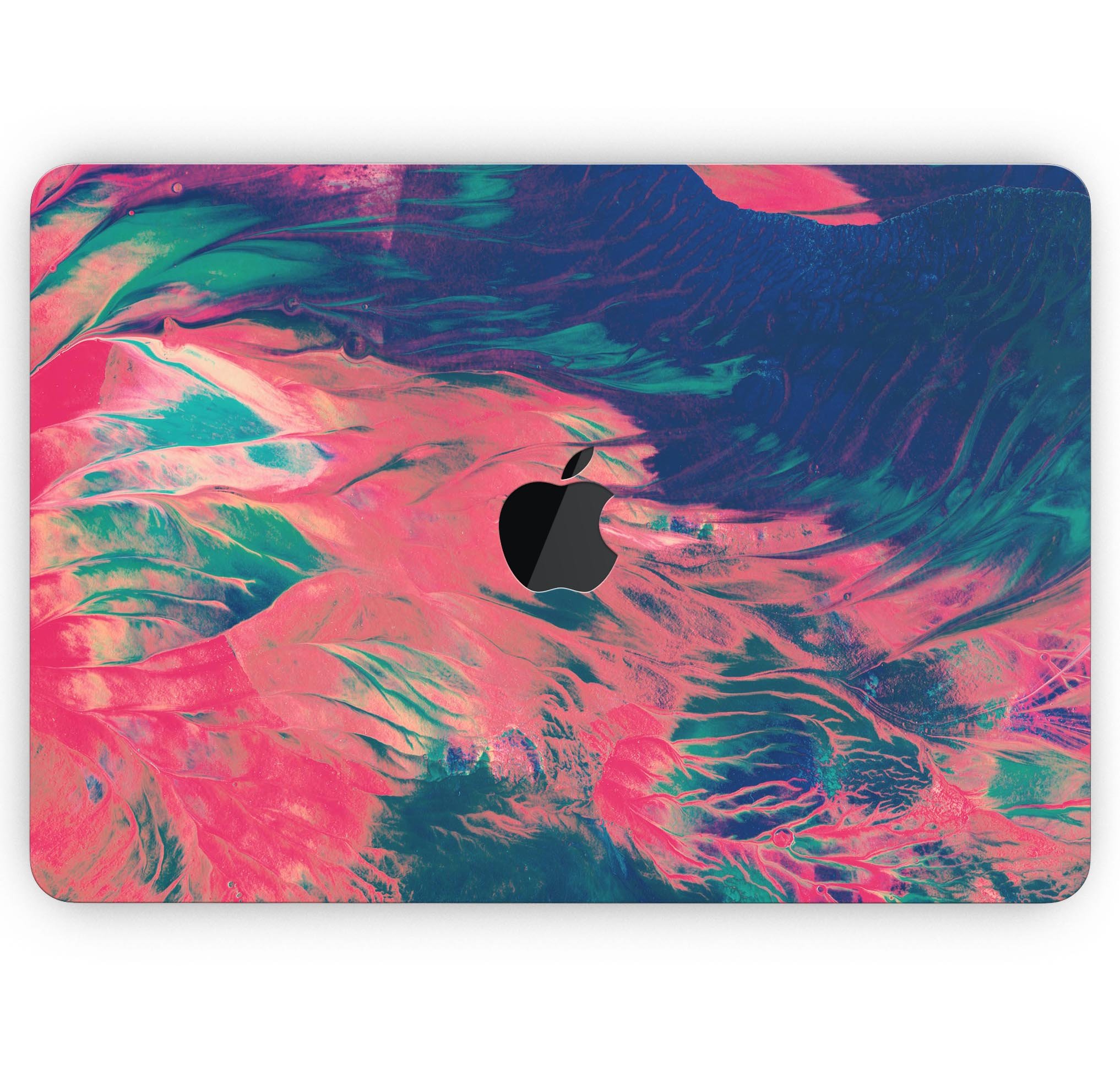 Liquid Abstract Paint Remix V83 skin decal wrap kit for MacBook, showcasing vibrant colors and a sleek design.